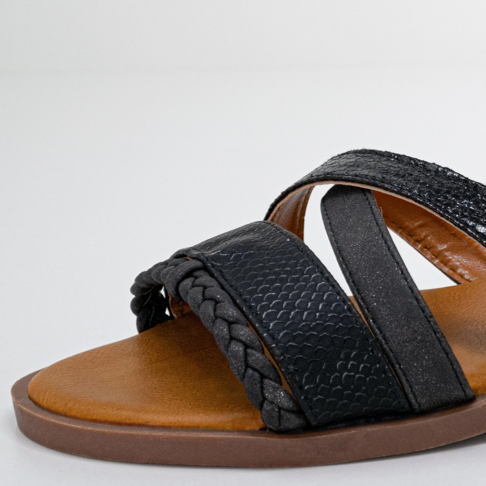 Lara in schwarz - Damen Sandale Sandalen Lack