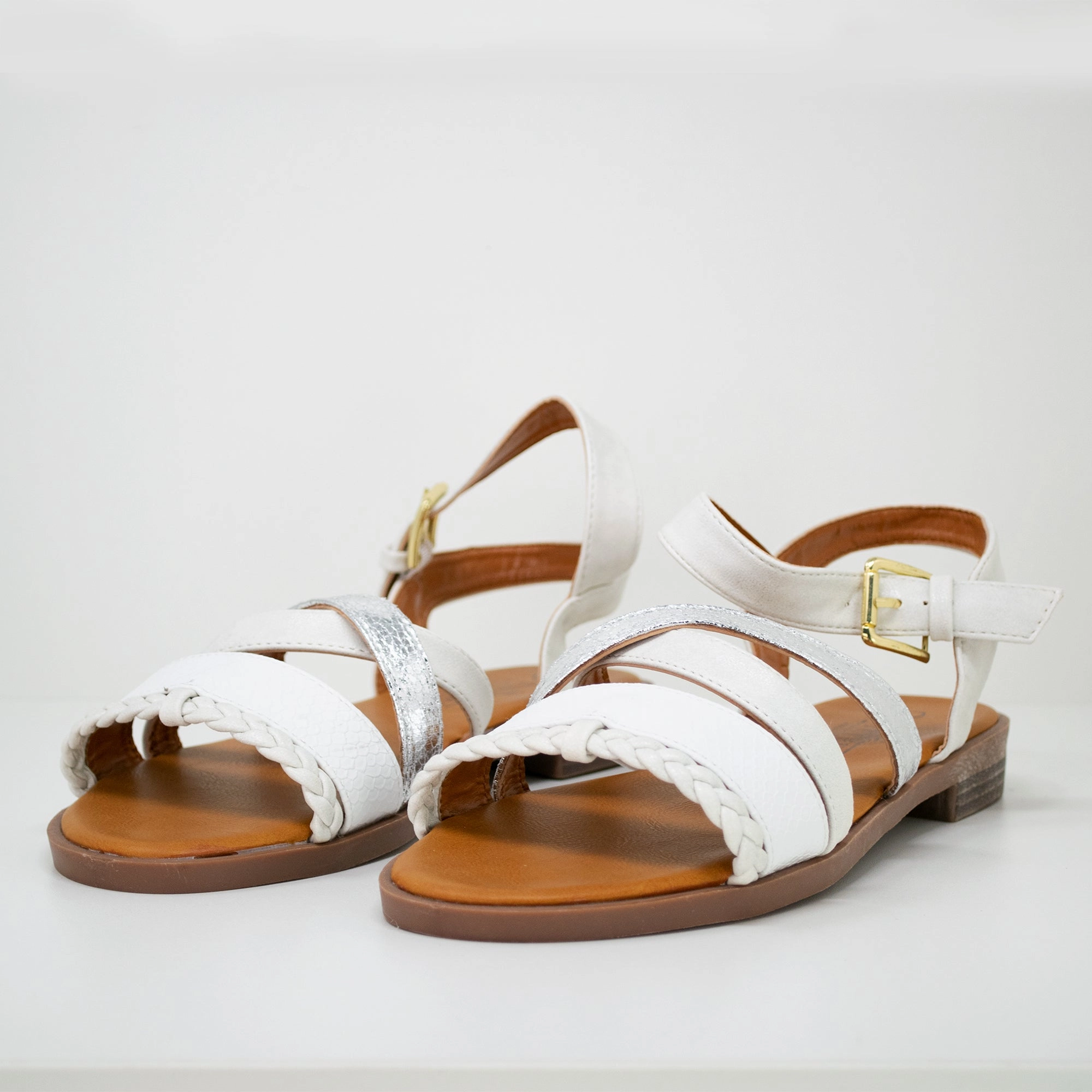 Lara in wei - Damen Sandale Sandalen Für Teens