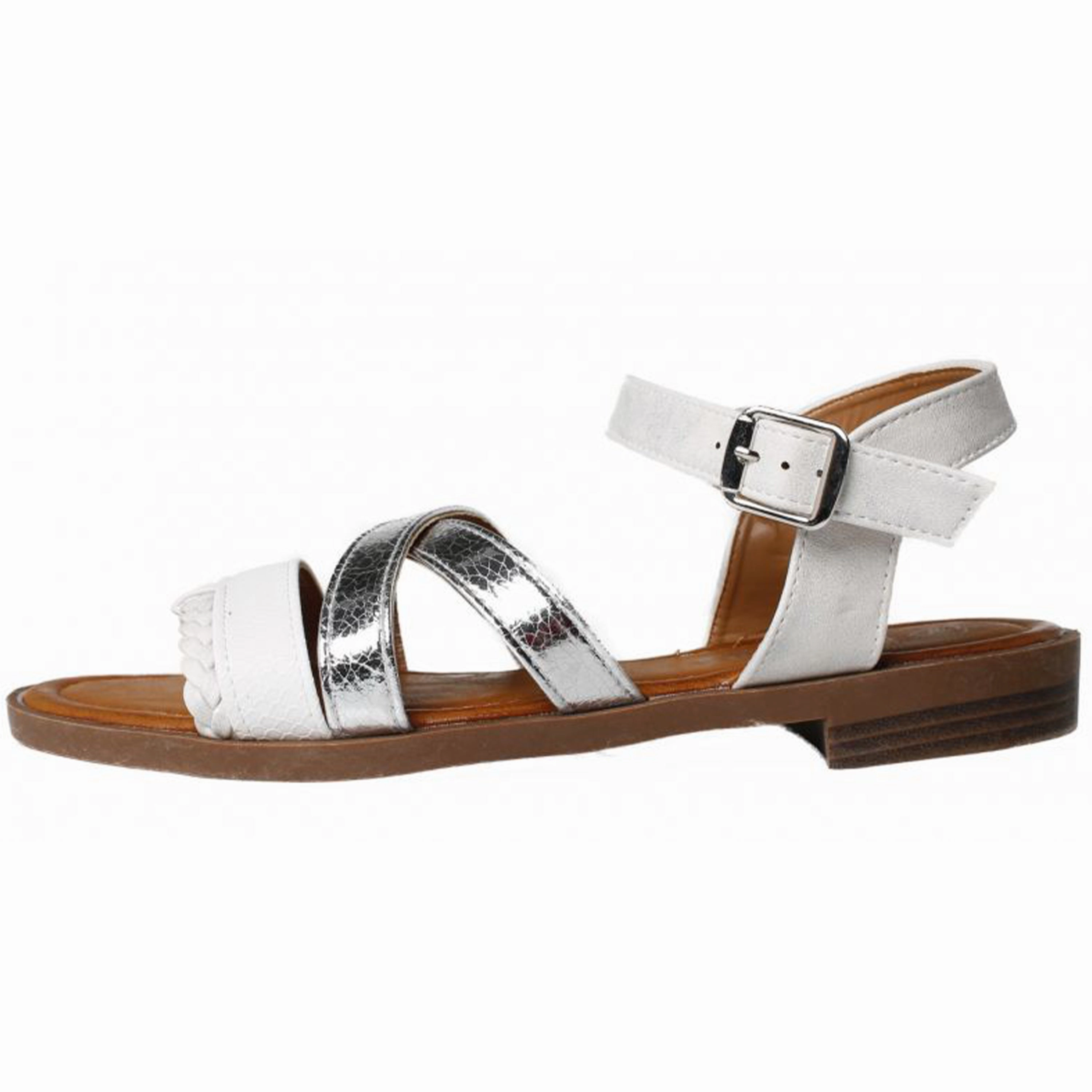 Lara in wei - Damen Sandale Witzige Sandalen