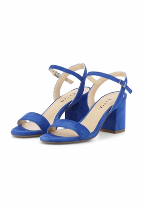 Laufschuhe Carbon Sohle AMBRA Damen Sandalette  -  Rauleder Blau