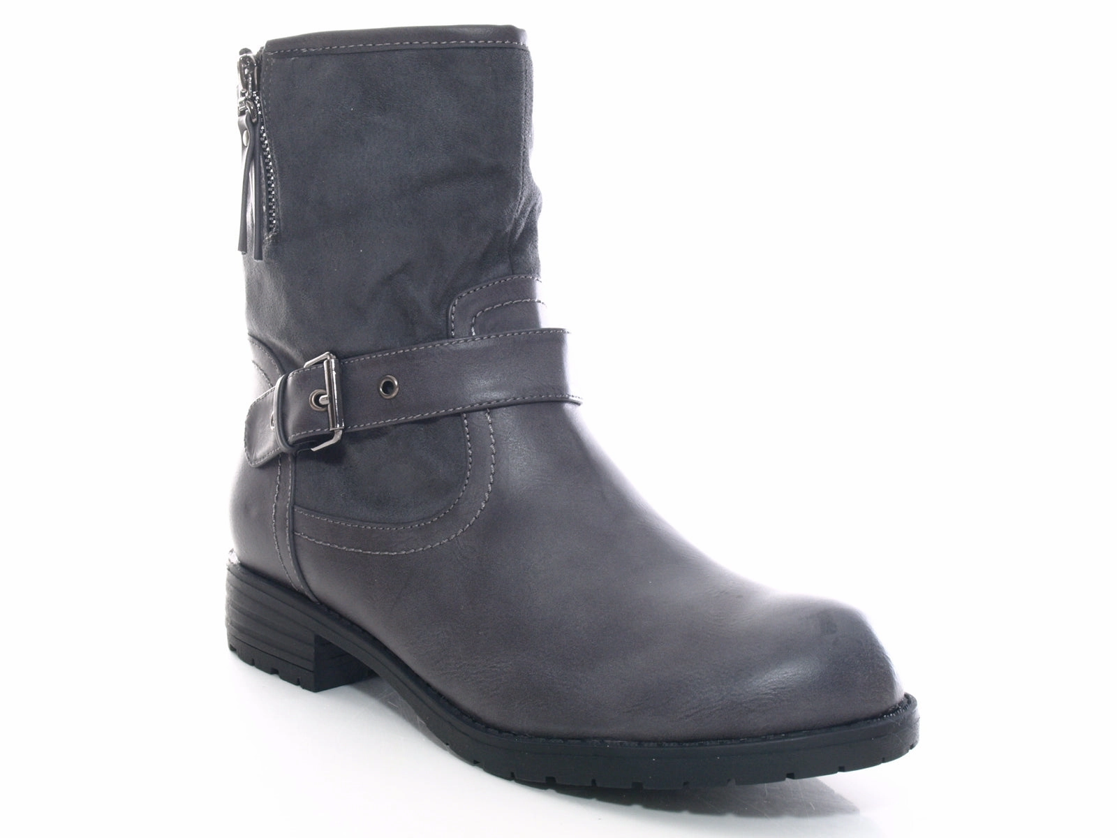 Damen Stiefeletten Biker Boots Outdoor Winterboots warm gefttert Grey # 520 Laufschuhe Kaufen Frankfurt
