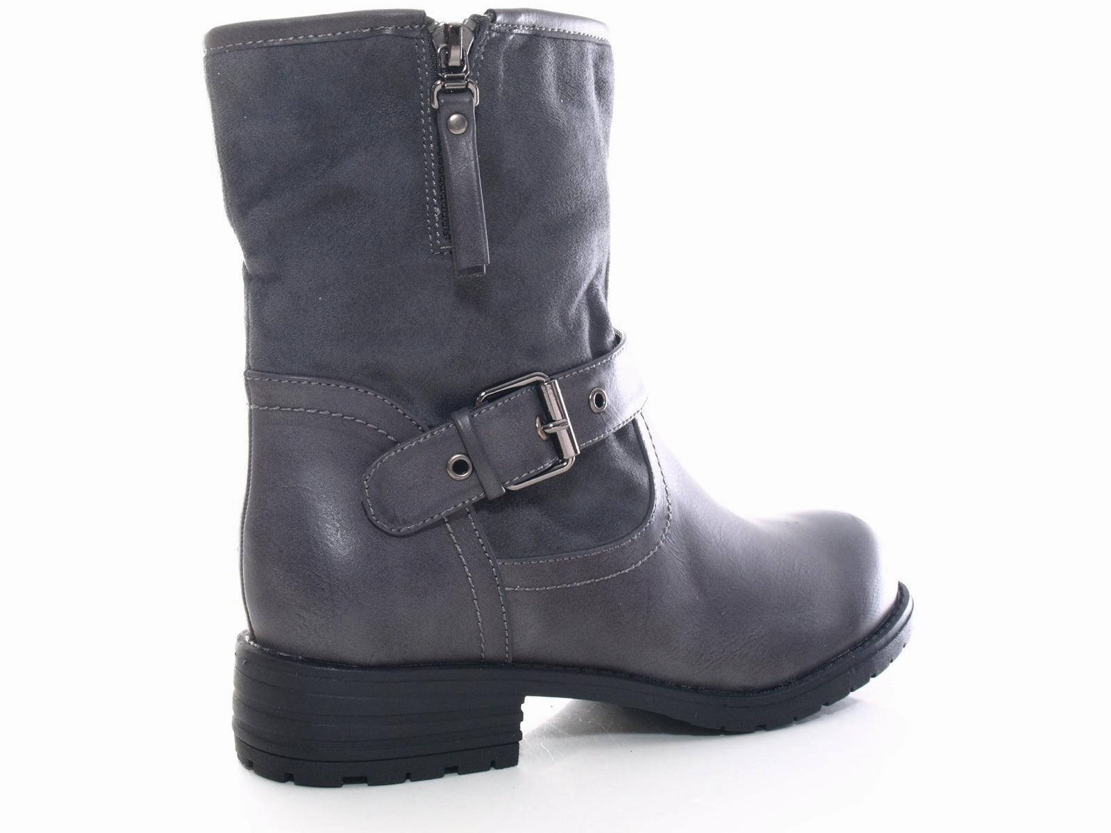 Kiel Laufschuhe Damen Stiefeletten Biker Boots Outdoor Winterboots warm gefttert Grey # 520