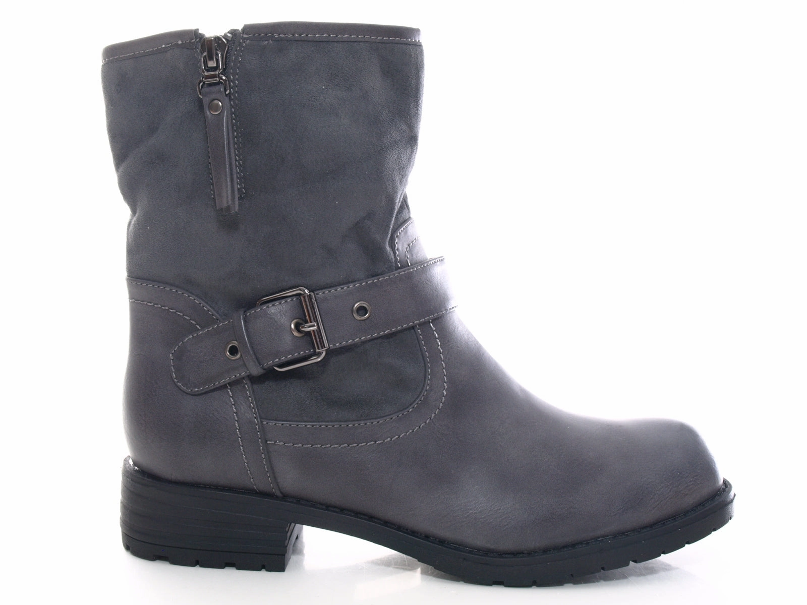 Damen Stiefeletten Biker Boots Outdoor Winterboots warm gefttert Grey # 520 Laufschuhe Steglitz