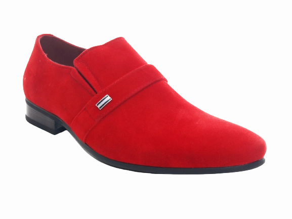Herren Business Designer Halbschuhe Anzug Schuhe Abendschuhe Velour Optik Red # 287-65 Anfänger