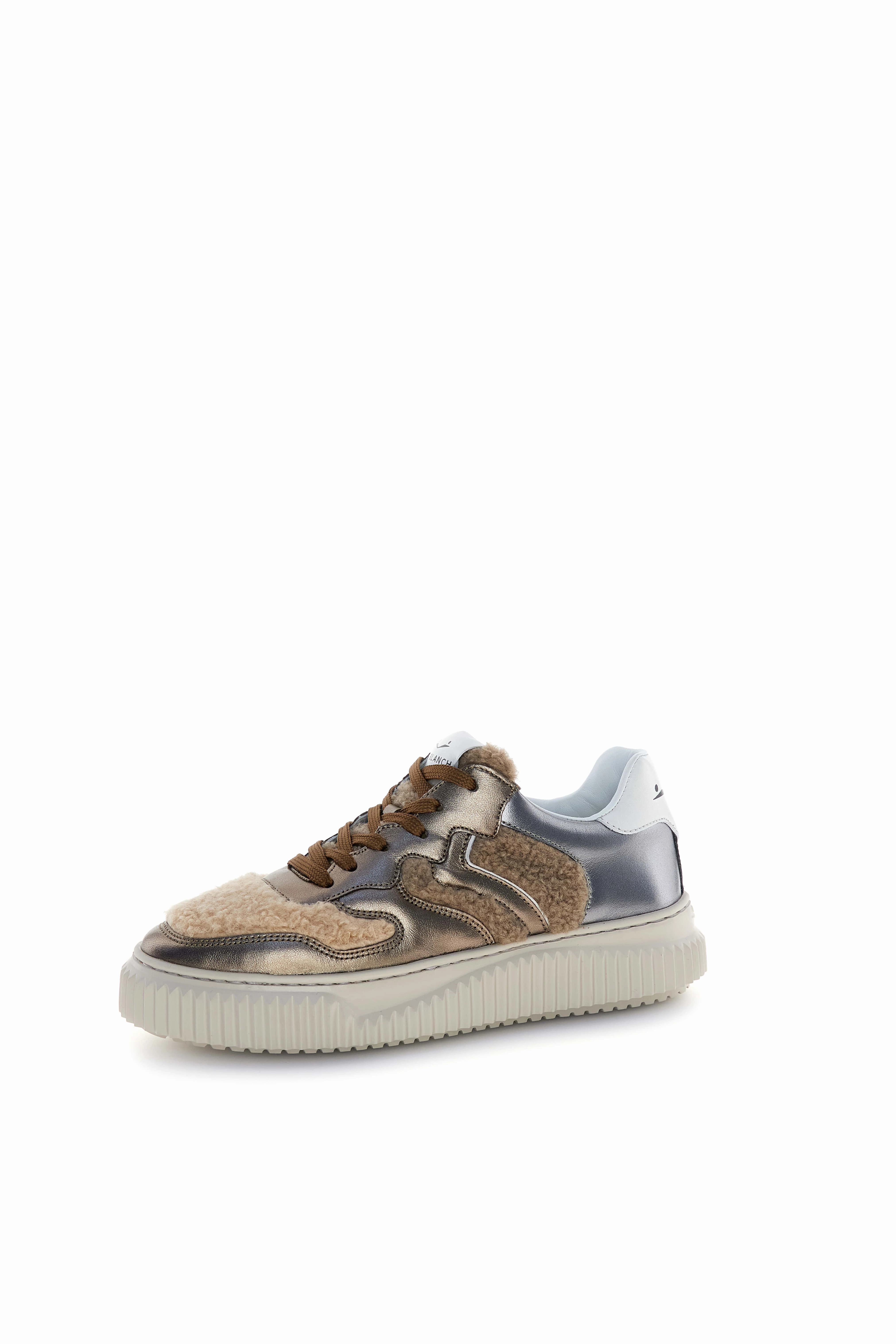 Laura Metallic Goat Skin/Fur bronze pewter beige Tabi Sneaker