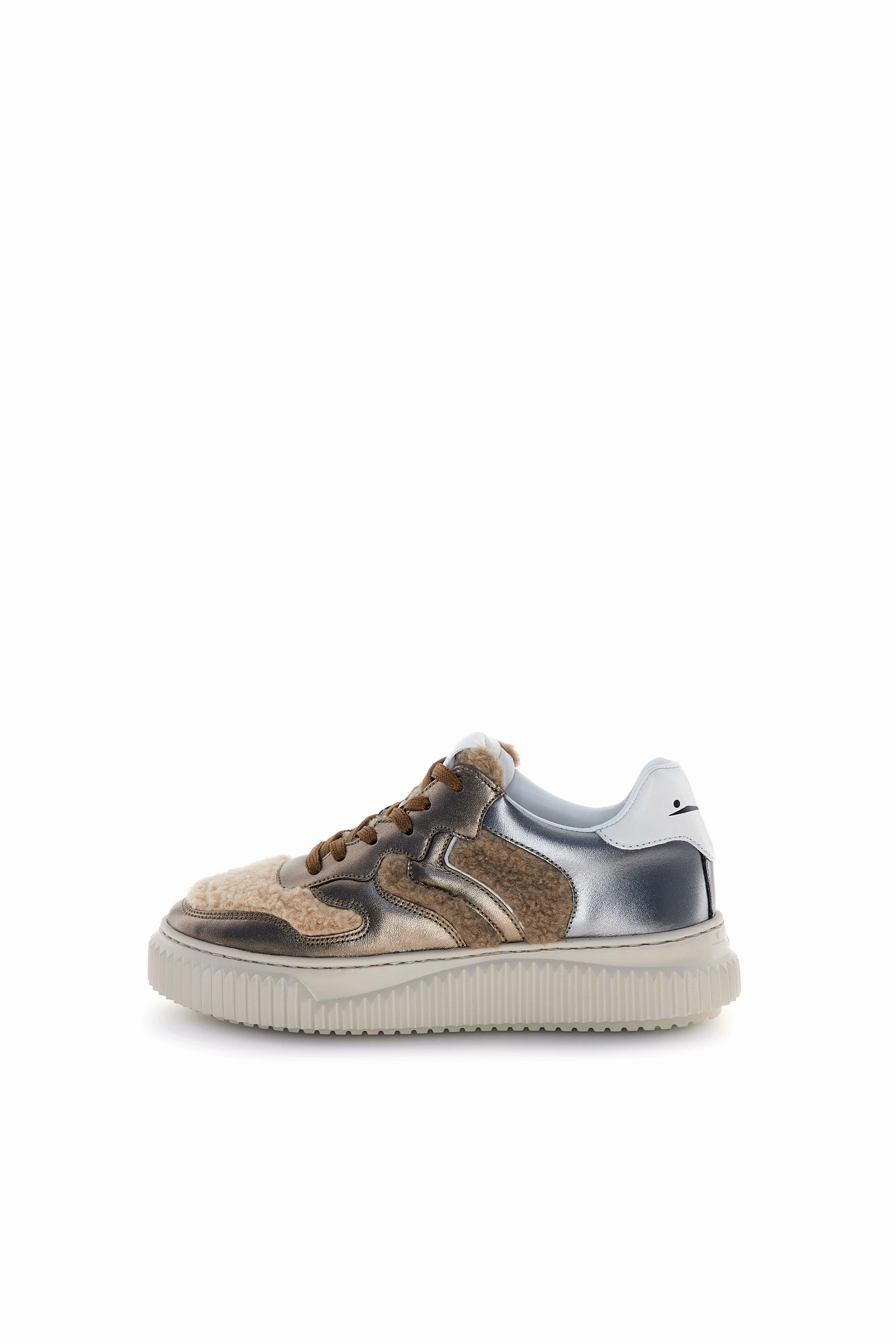 Stitch Sneaker Laura Metallic Goat Skin/Fur bronze pewter beige