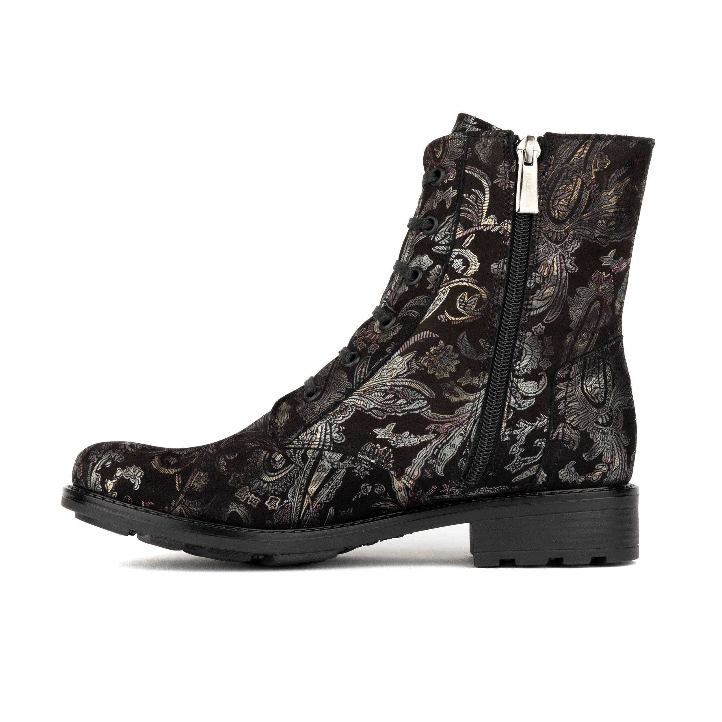 High Heels Mit Schlange Laviva High - Black & Gold & Burgundy - Women's leather wide-fit high ankle boot