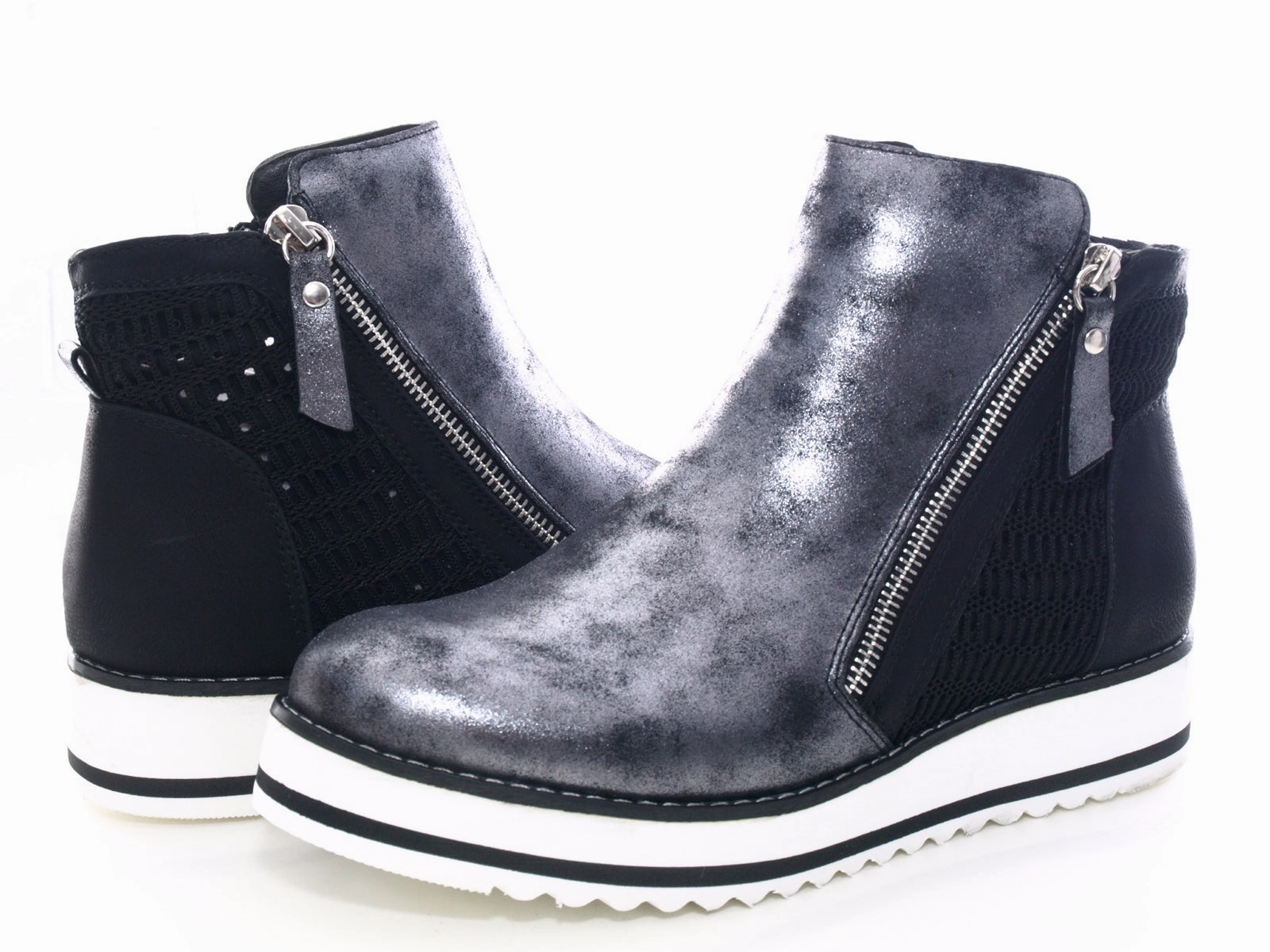 Damen Halbhohe Sneaker Freizeitschuhe Stiefelette Black # 770 Sportswear Sneaker Low