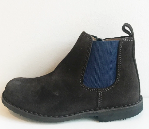 Wetter Italien Stiefel Marie Morenz 1403 Velour Braun Kontrastgummi Marine