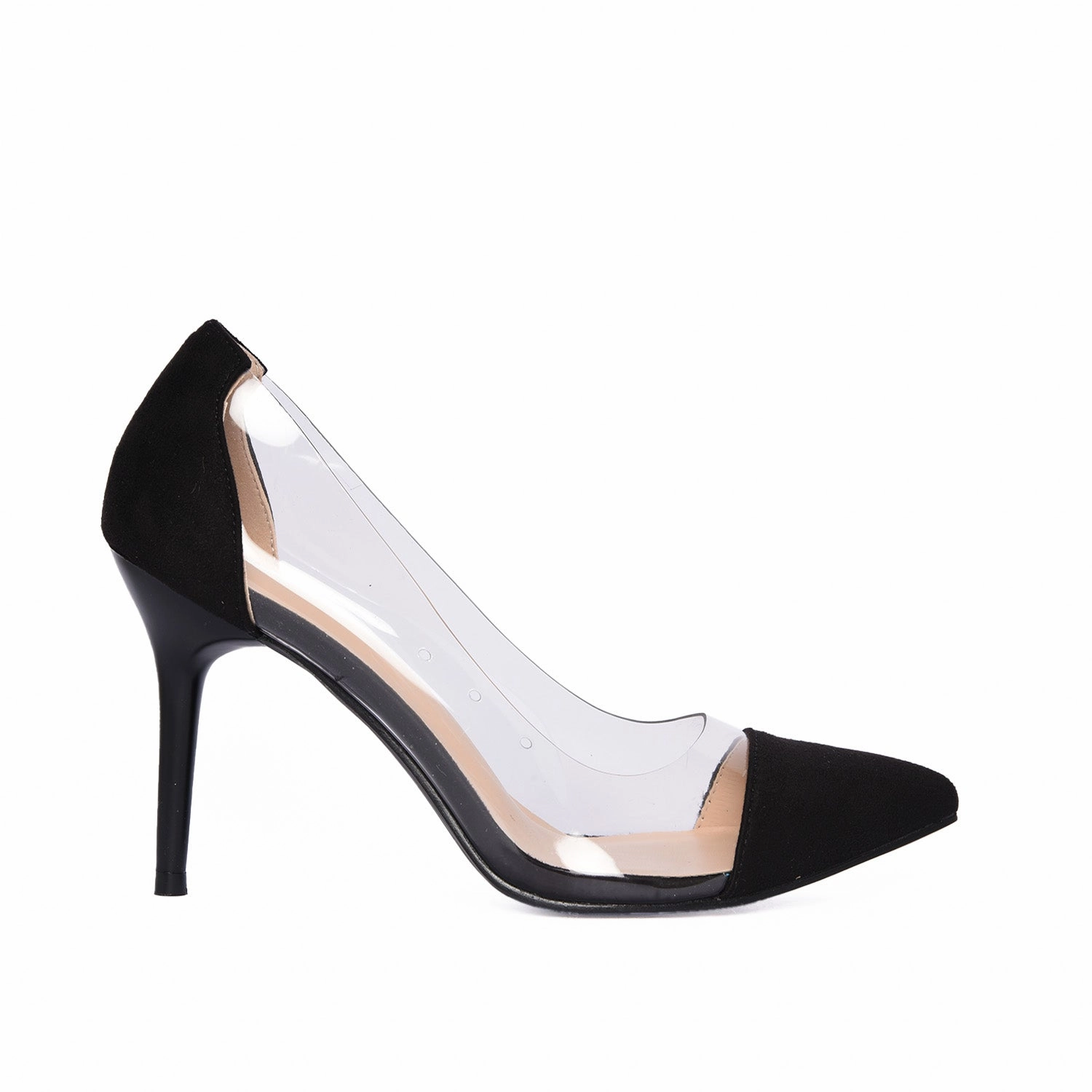 Elegant Black and Clear High Heel Pumps | 422G-C High Heels Stiefelette