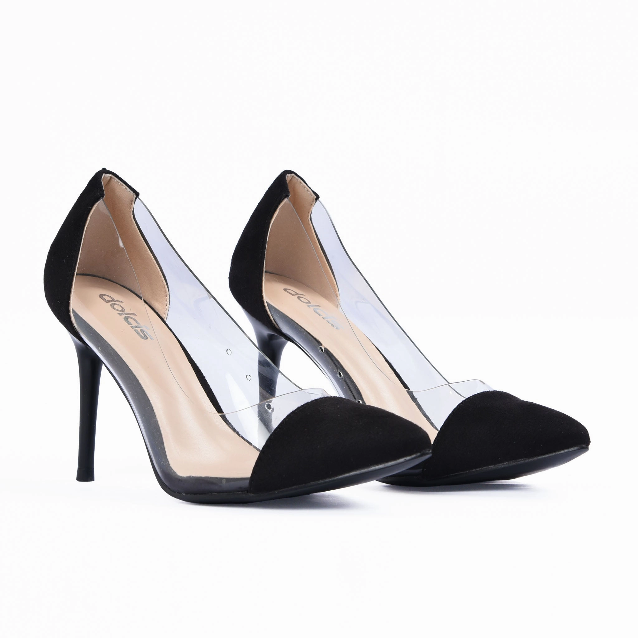 High Heels Suicide Elegant Black and Clear High Heel Pumps | 422G-C
