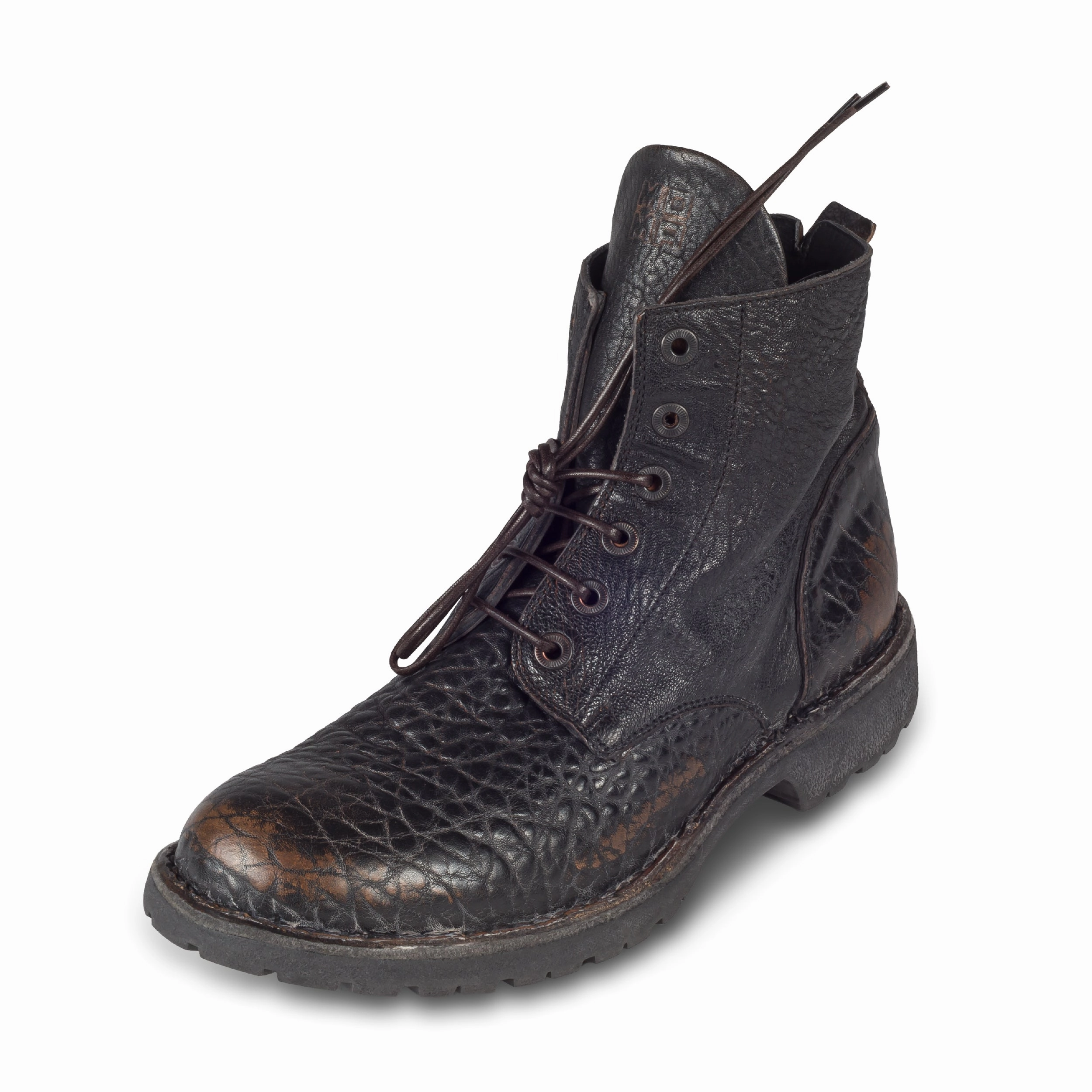 Doc Martens 101 Smooth Leather Ankle Boots MOMA Schnrstiefelette Herren, braun/schwarz - Genarbtes Kalbsleder used-Look, handgefertigt