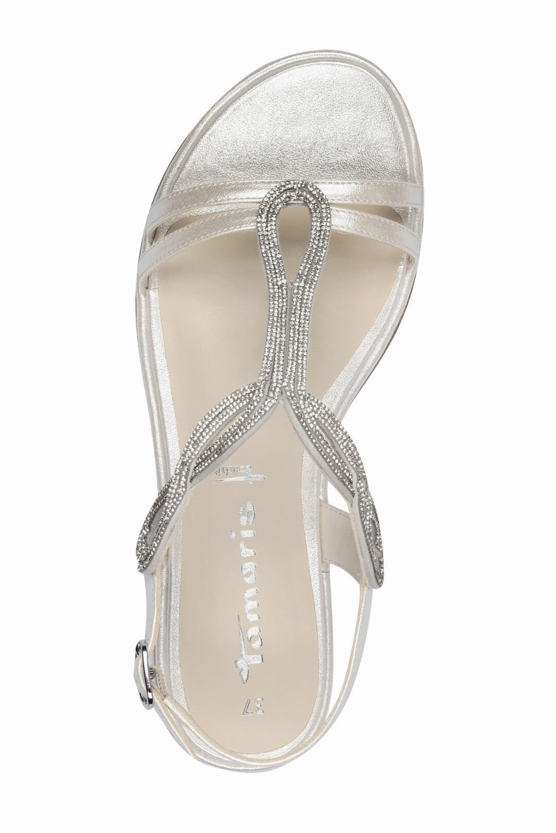 Braut Sandalen in Pearl mit Glitzereffekt  Tamaris Deichmann Sandalen Mit Gummizug