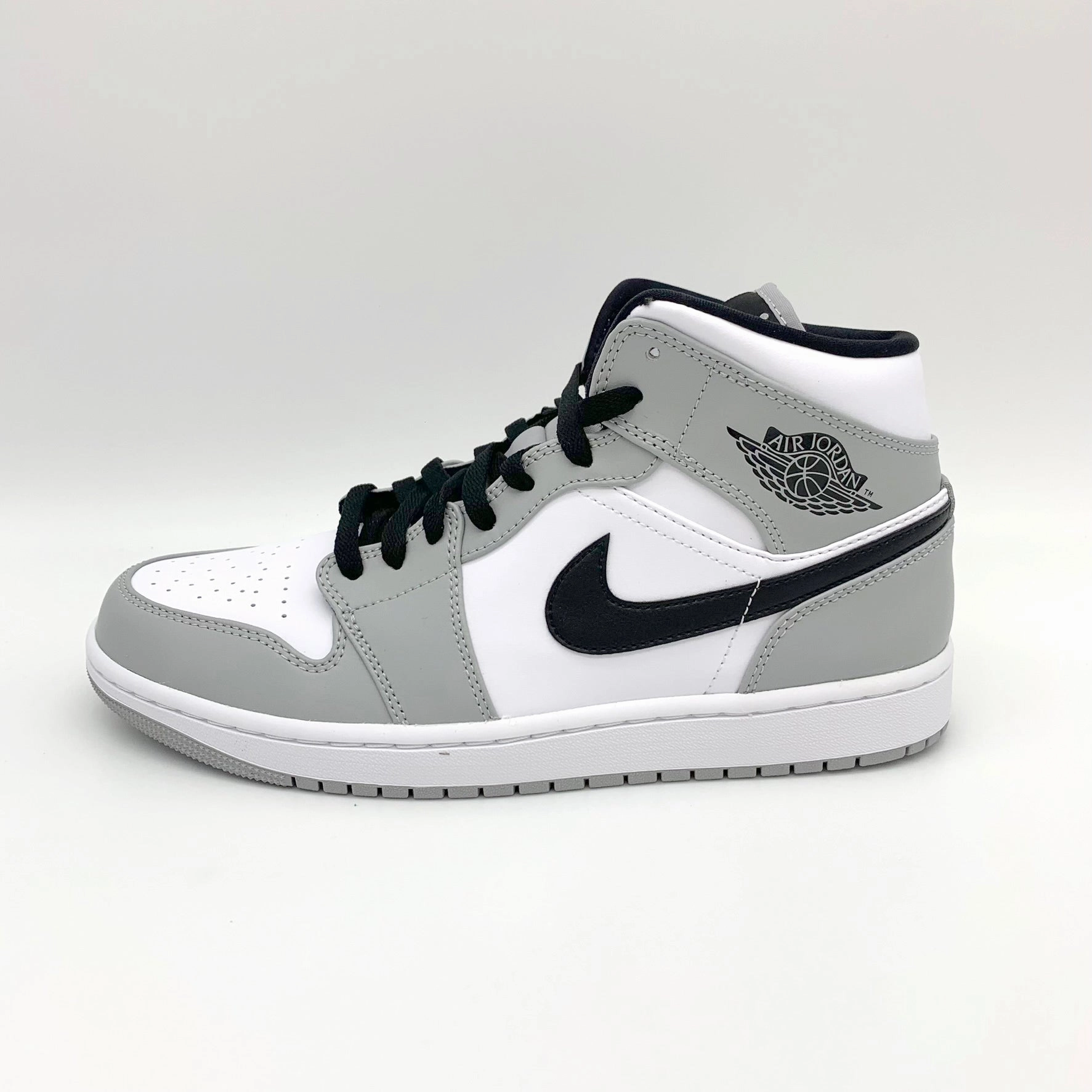 Jordan 1 Mid Light Smoke Grey Weiße Sneaker Sohlen Reinigen
