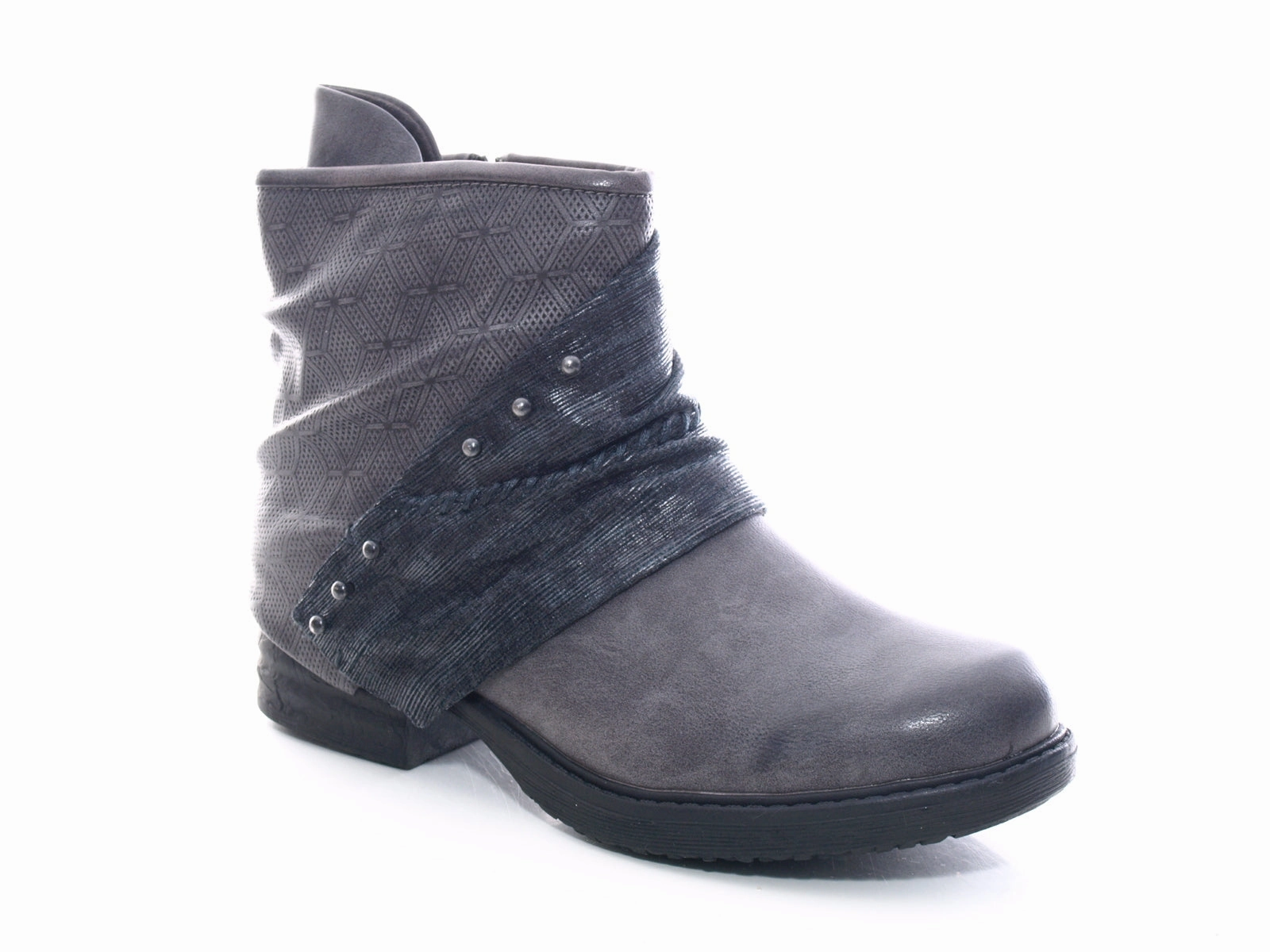 Josef Siebel Ankle Boots Damen Stiefeletten Biker Boots Outdoor Winterboots warm gefttert Grey # 3127