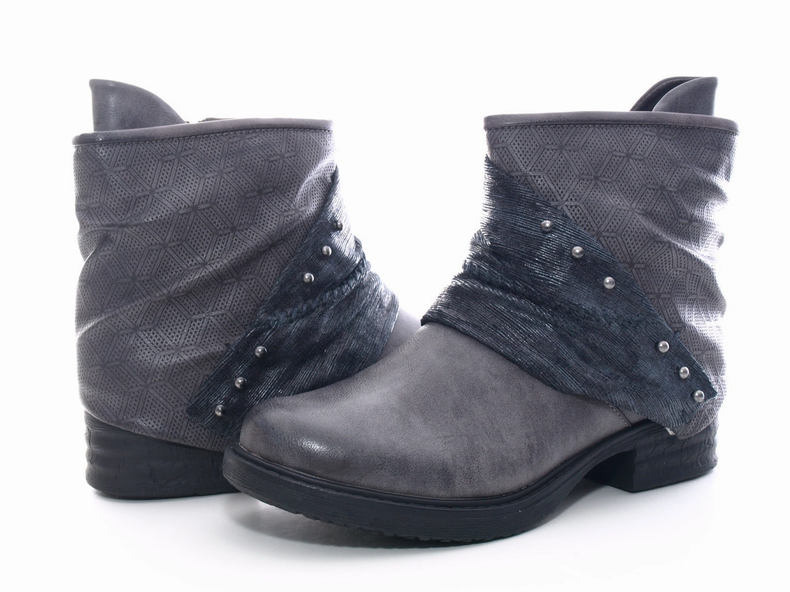 Ankle Boots Mens Damen Stiefeletten Biker Boots Outdoor Winterboots warm gefttert Grey # 3127