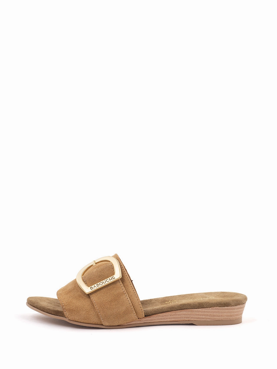 Noa | Slipper Camel Anti Rutsch Pads Sandalen