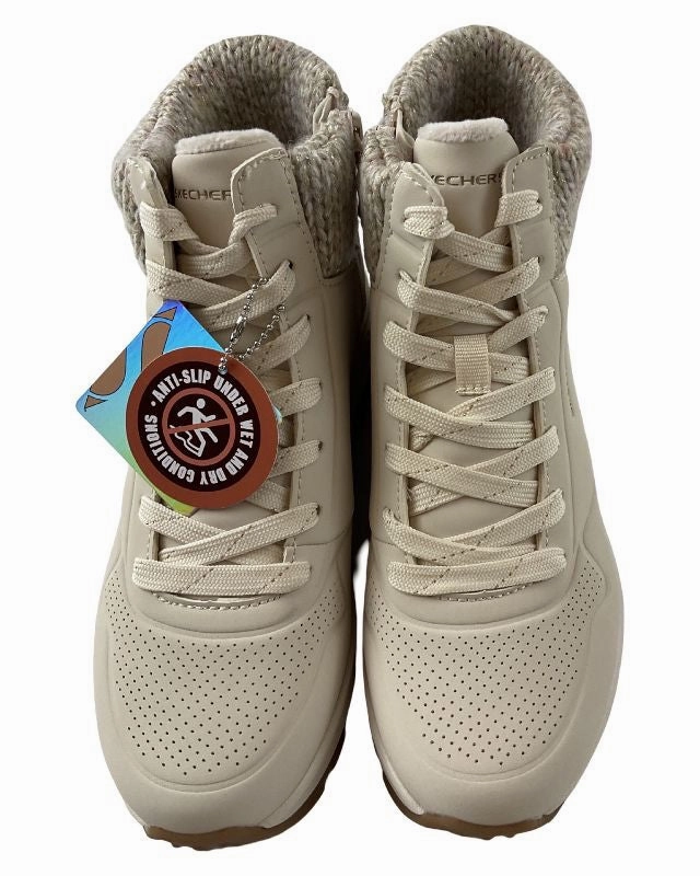 Damen Skechers UNO Rugged - Darling  DAZE  167988/NAT White Fur Ankle Boots