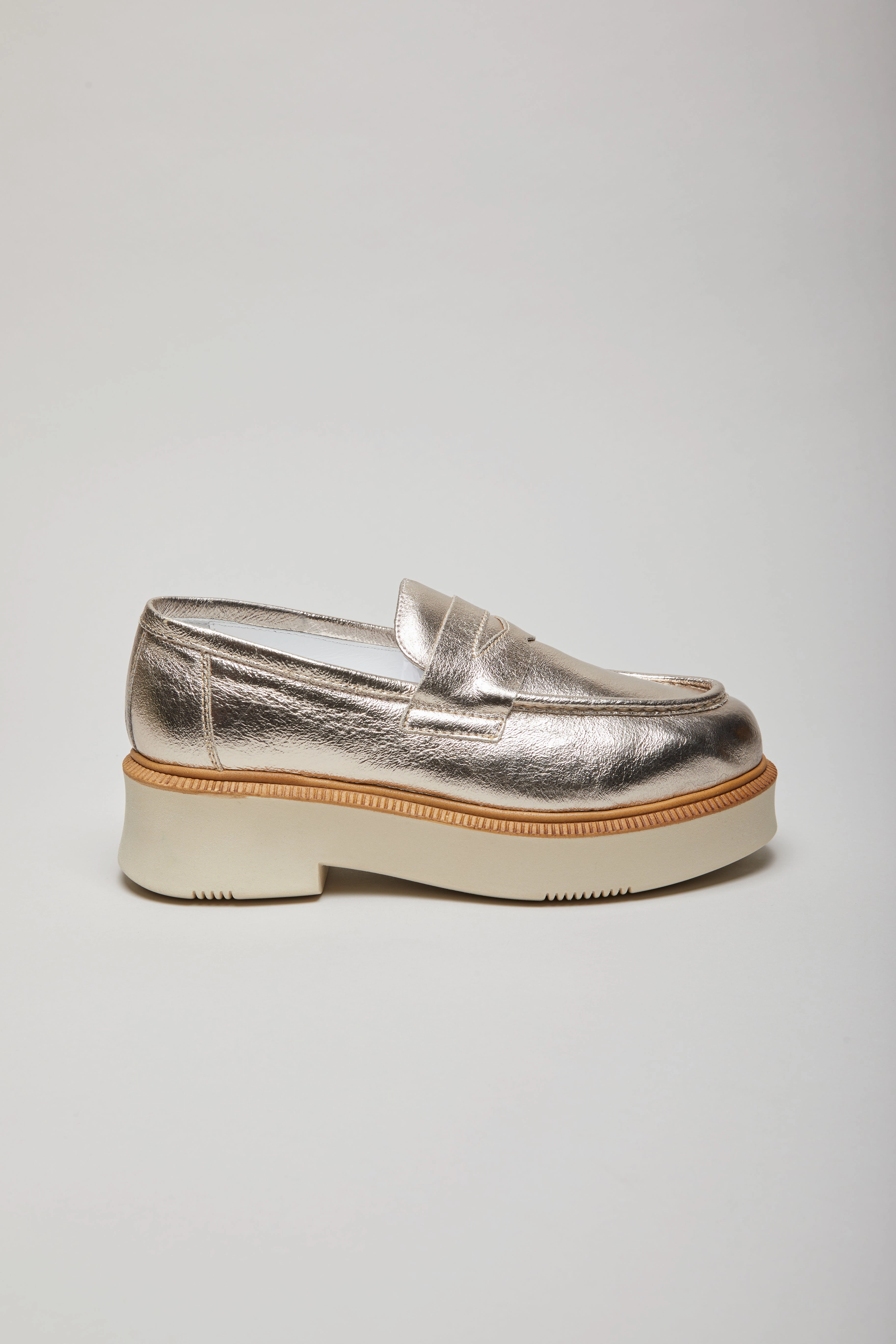 EDNA Loafer platin Leather Flat Loafers
