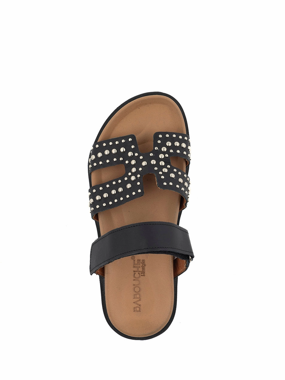 Leila | Slipper Zwart Sandalen Polster