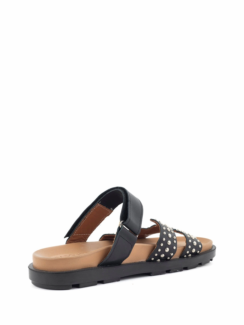 Leila | Slipper Zwart Perlen Sandalen Mit Absatz
