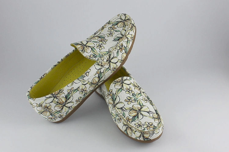 Loafers In Jeans Lemon Bloom Leather Loafer
