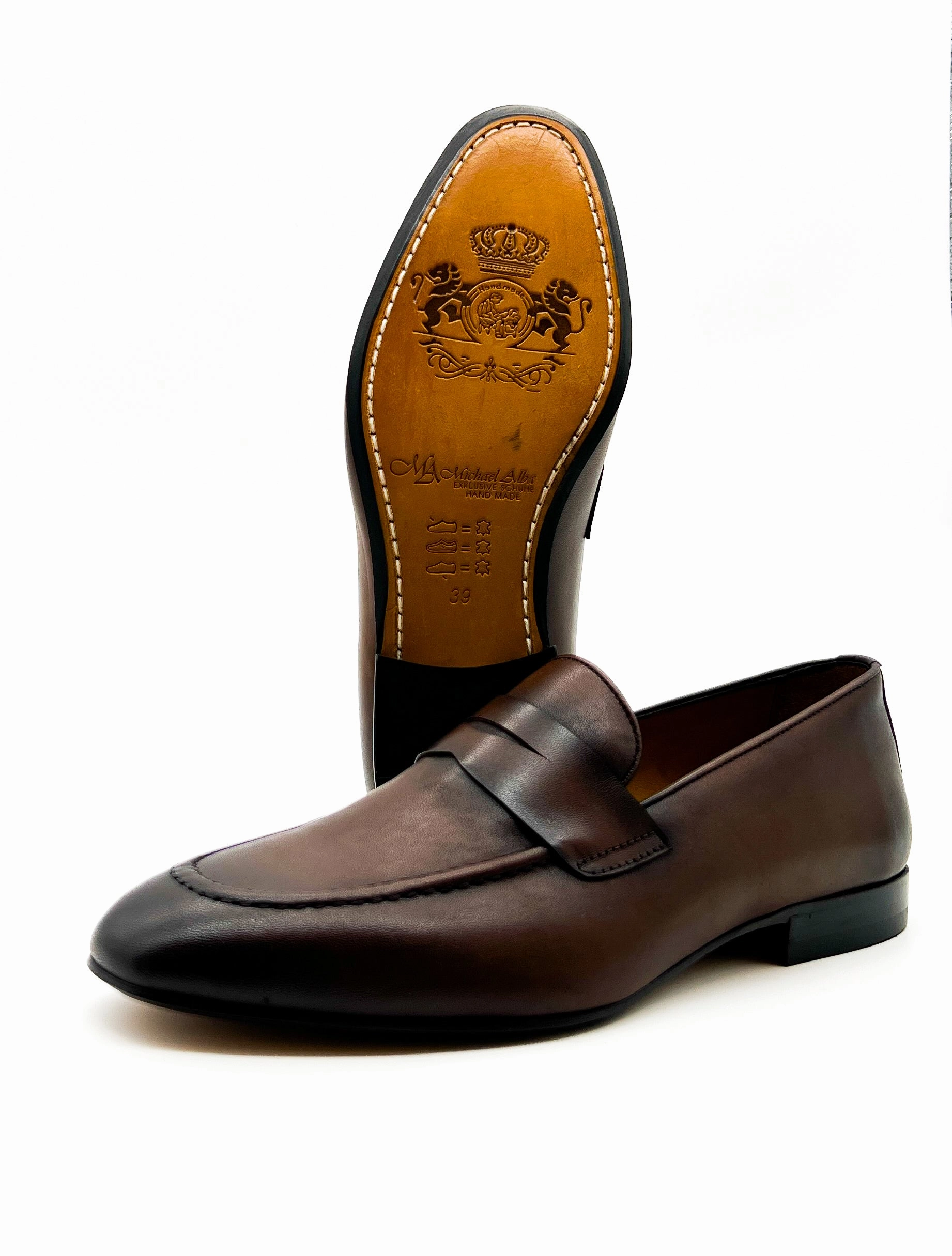 Medusa 95 Loafers Loafer Cognac in Braun Handpatiniert | Herrenschuhe
