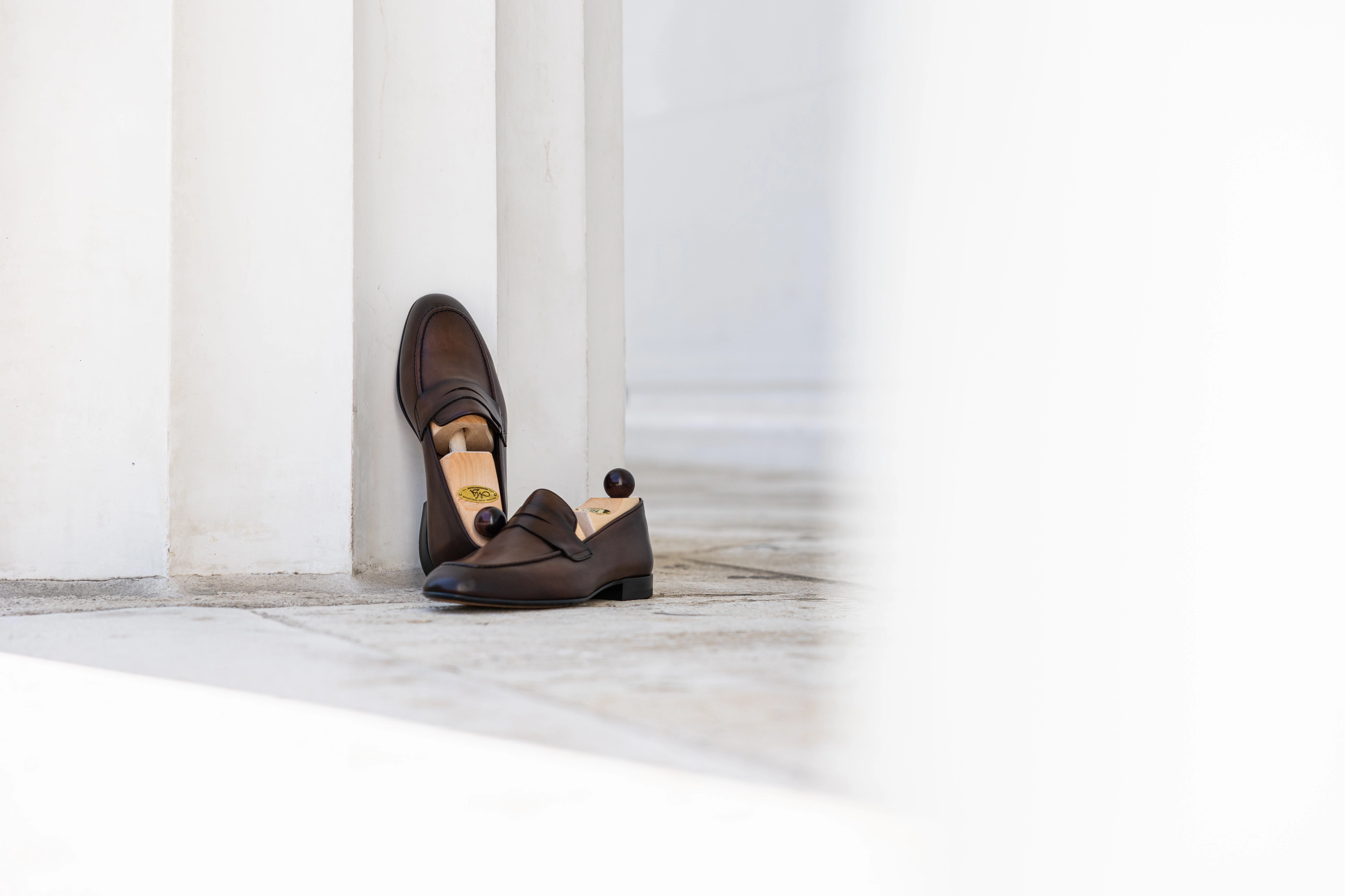 Loafer Cognac in Braun Handpatiniert | Herrenschuhe Leather Loafers With Buckle