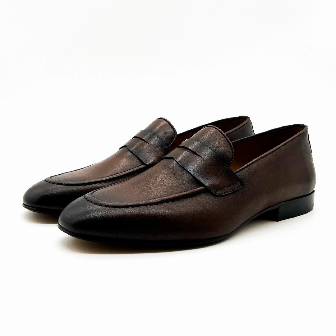 Sporty Loafers Loafer Cognac in Braun Handpatiniert | Herrenschuhe
