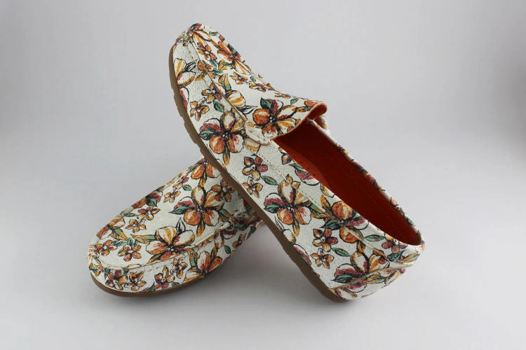 Orange Bloom Leather Loafer Vintage Loafers