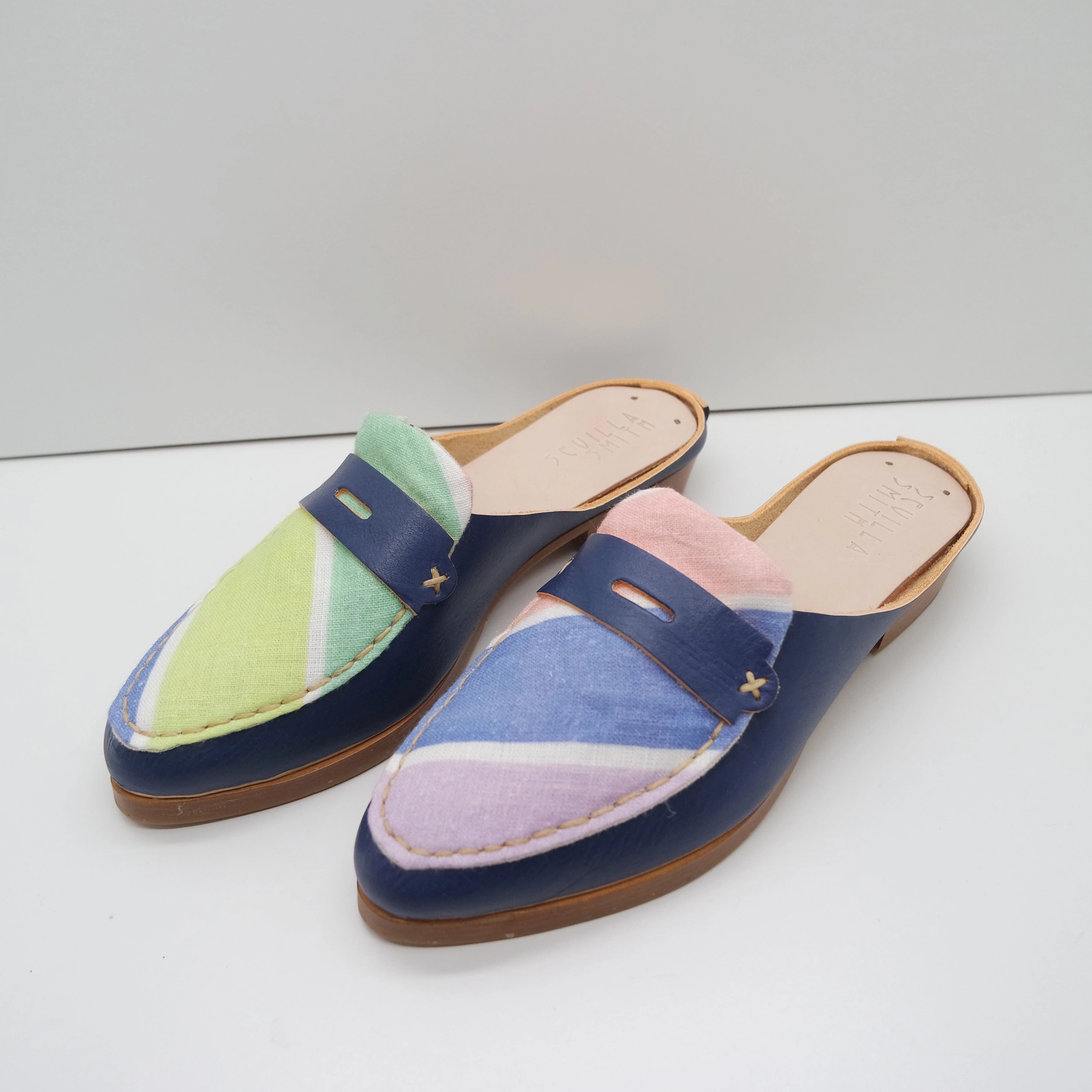 Sergio Loafers READY MADE. SIZE 38. THE MIA. AZURE. 2CM HEEL. SLOW GOODS STUDIO LAKE 6