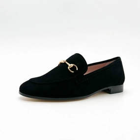 Loafers Mesh Loafer Schwarz | Veloursleder | Damenschuhe