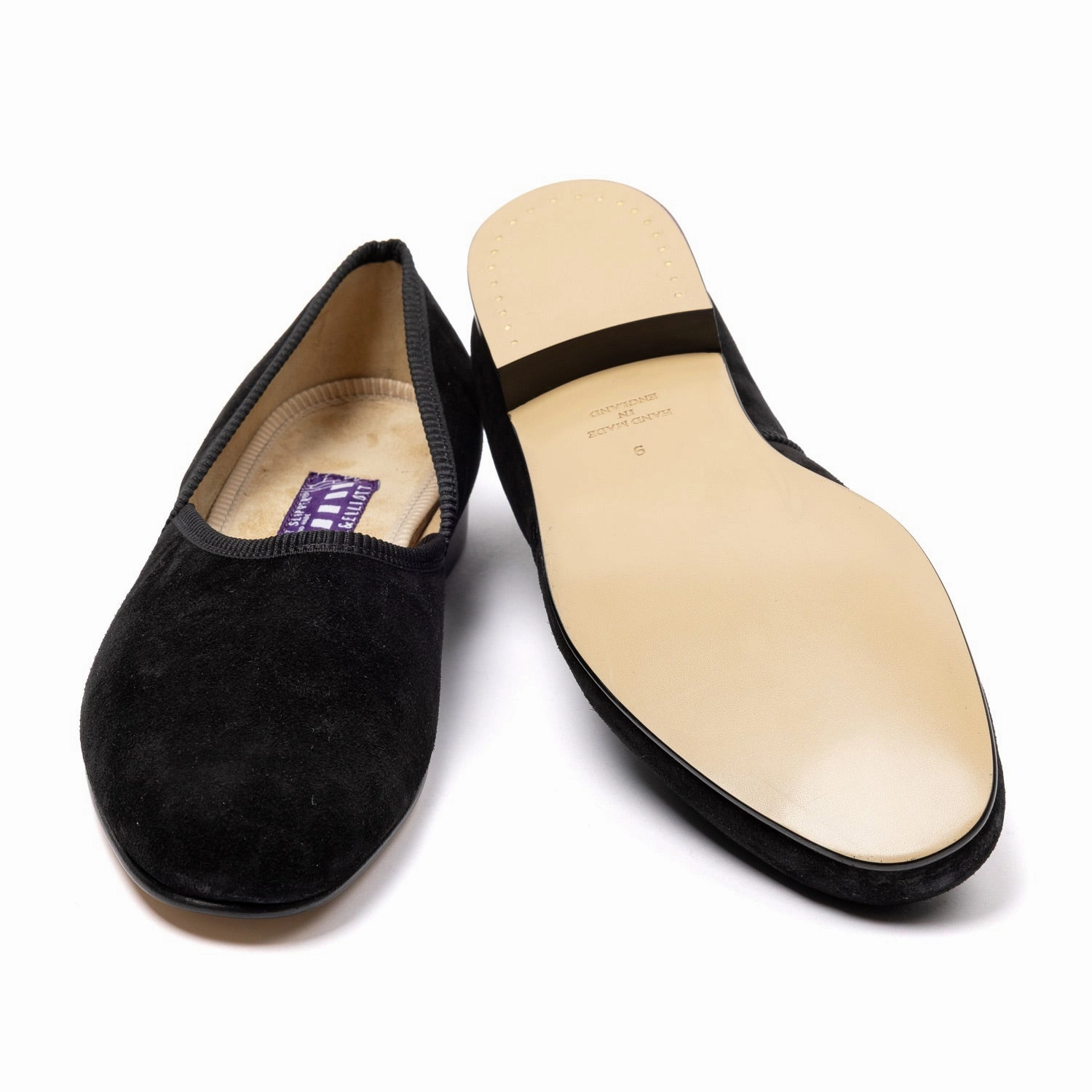 Mokassins Und Loafers Schwarzer Loafer "Grecian Loafer" aus Rauhleder