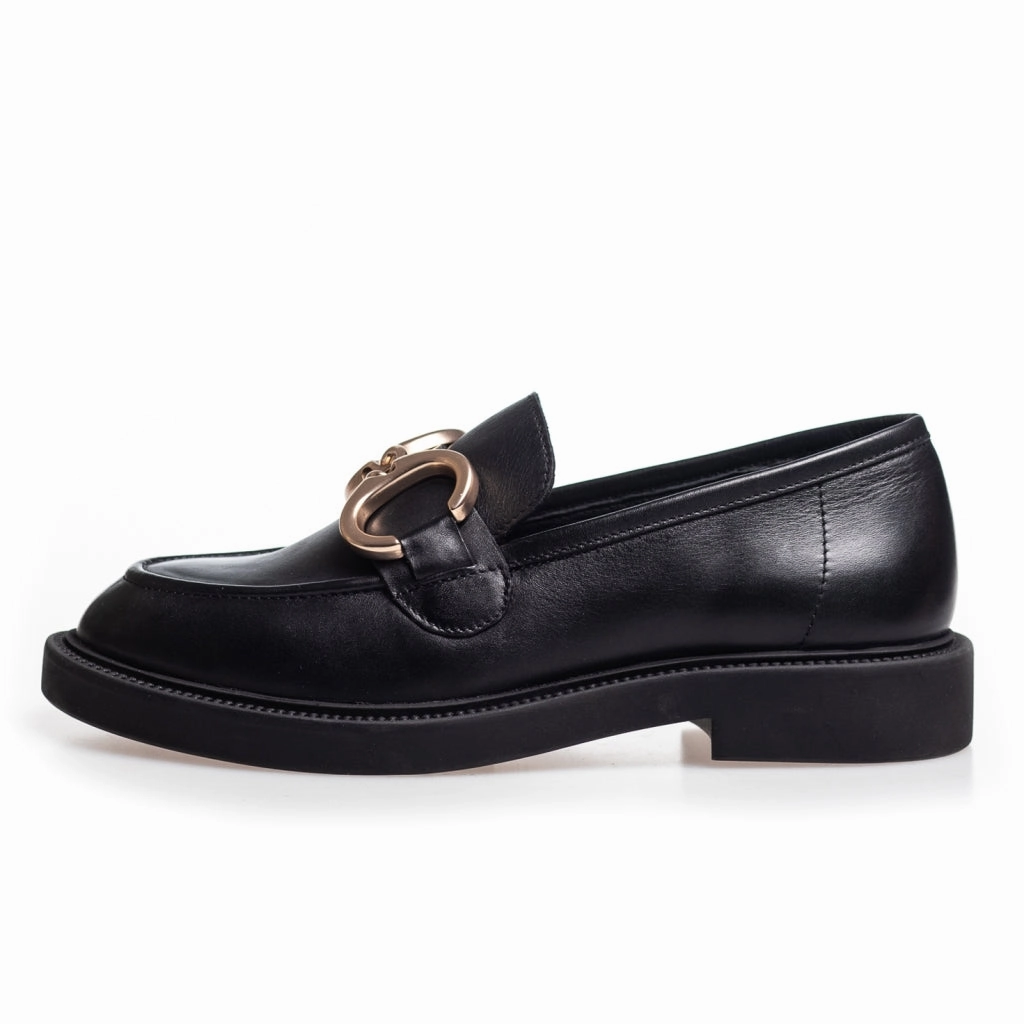 Rugged Penny Loafers COME WITH ME - BLACK