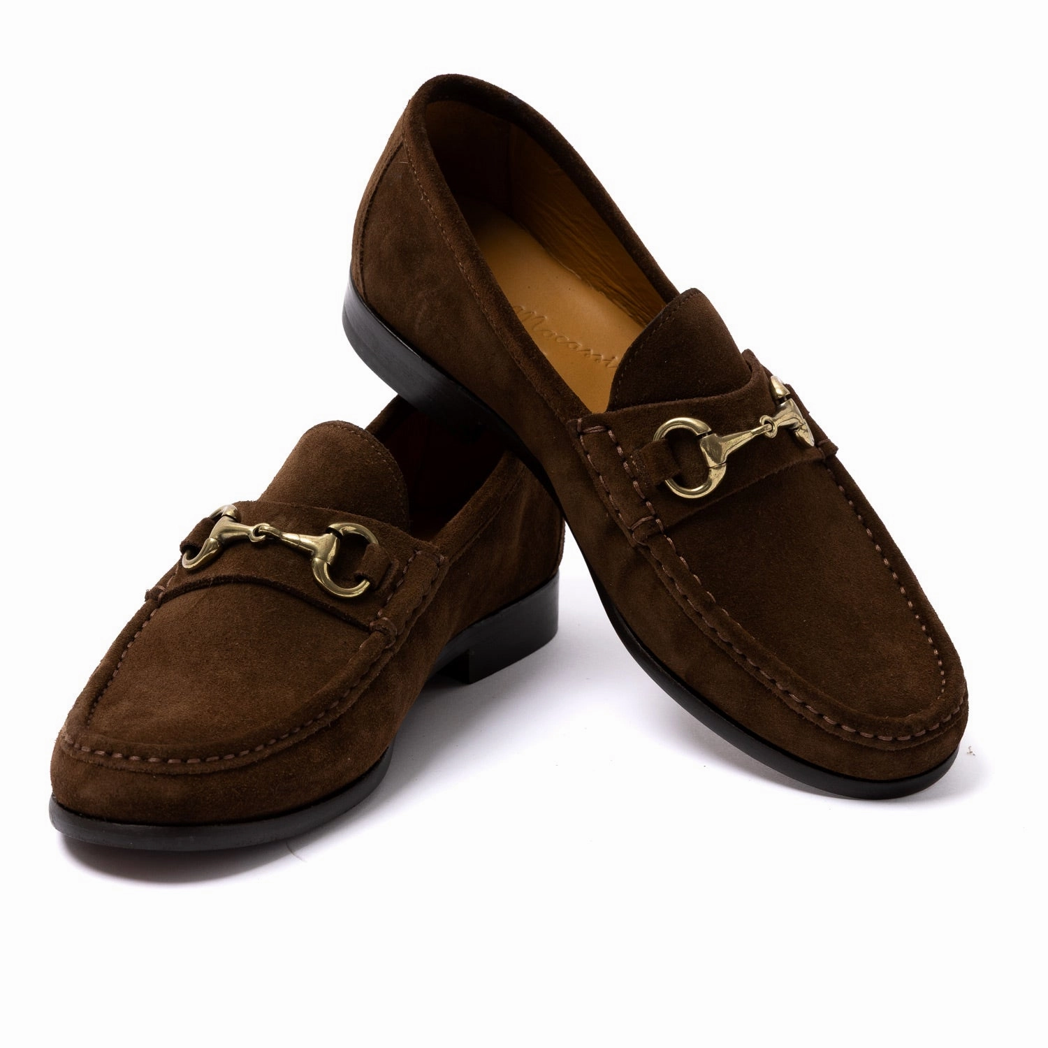 Il Mocassino exklusiv x MJ: Horsebit Loafer "Via Condotti" aus dunkelbraunem Kalbsvelours Italian Suede Loafers