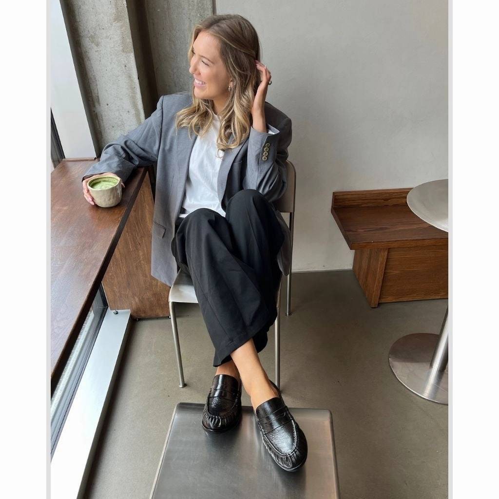 PARIS AND ME (SH) - BLACK Metropole London Penny Loafers