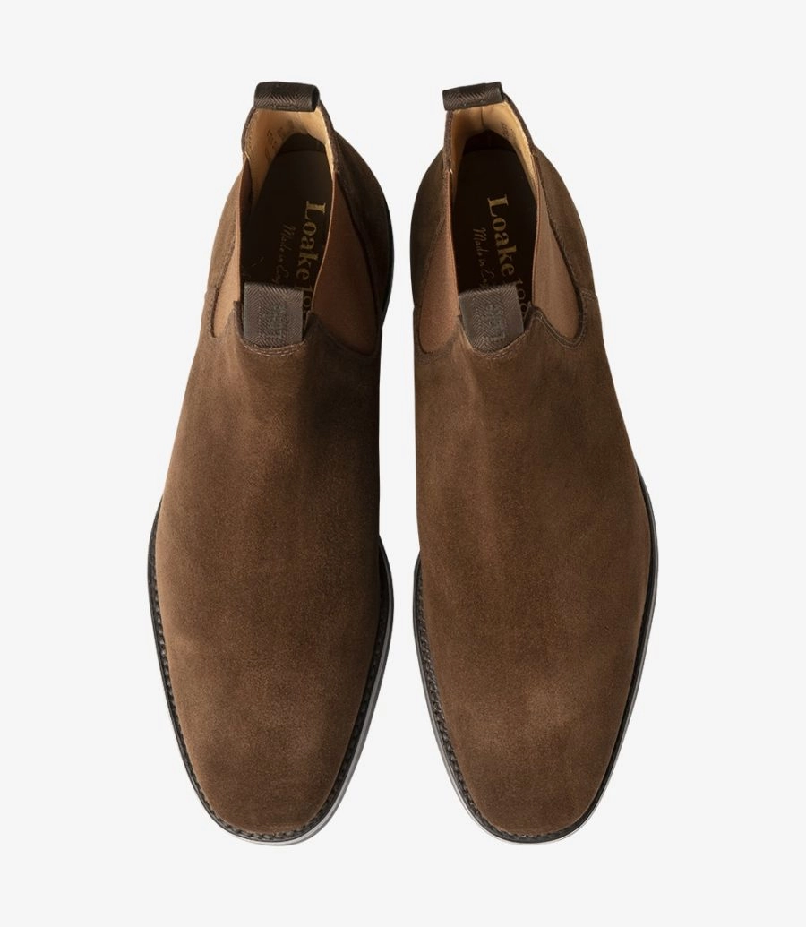 Chelsea Boots Platform Loake 1880 Chatsworth Tobacco Suede Chelsea Boots
