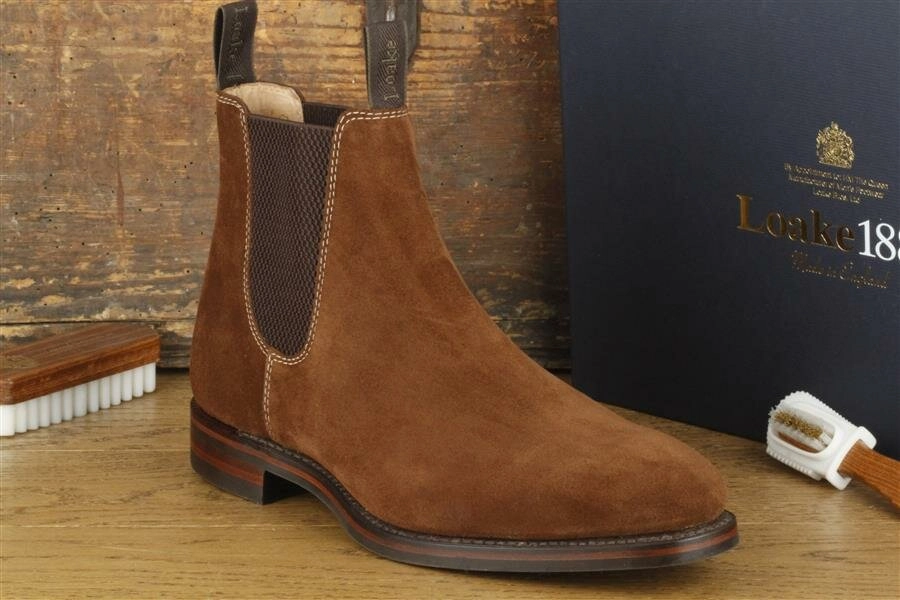 Loake 1880 Chatsworth Tobacco Suede Chelsea Boots Chunky Suede Chelsea Boots