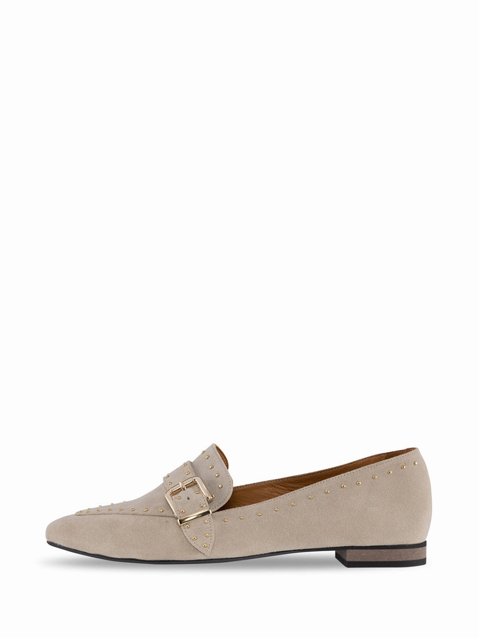 Luna | Loafer Beige Loafers With White Socks