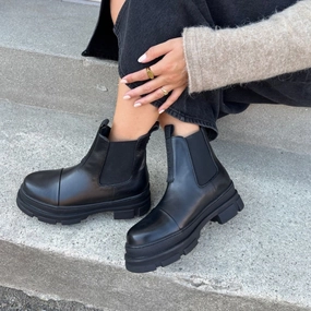 Chelsea Boots Damen YOU AND ME LOW - Black (with black sole)
