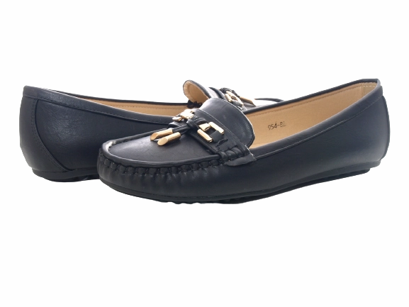 Trending Loafers Damen Slipper Halbschuhe Ballerina Loafer Mokassins Slip On Flats Freizeit Black # 954