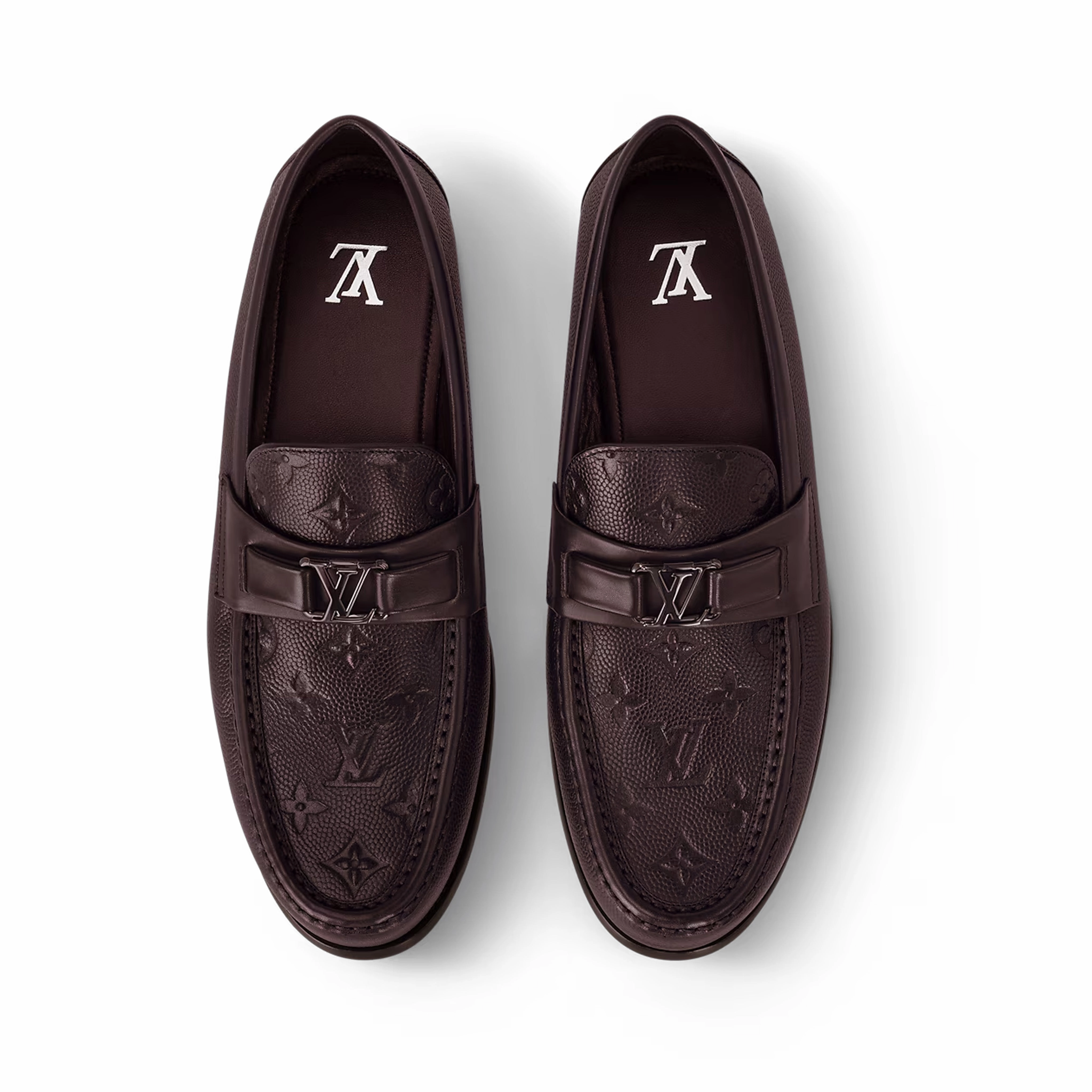 LV Major Loafer Monogram-Embossed Grained Calf Leather Berwick Loafers