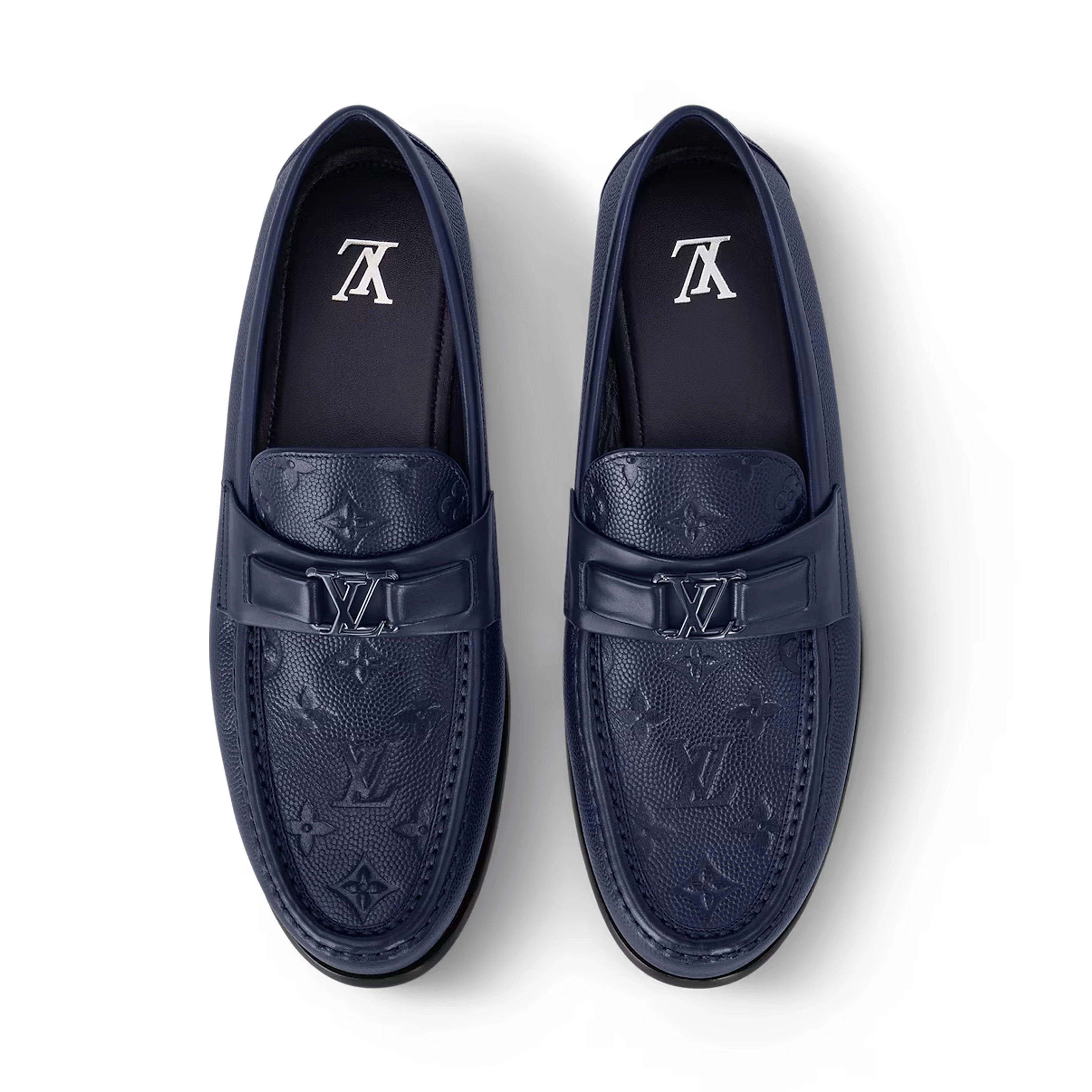 The Row Penny Loafers LV Major Loafer Monogram-Embossed Grained Calf Leather