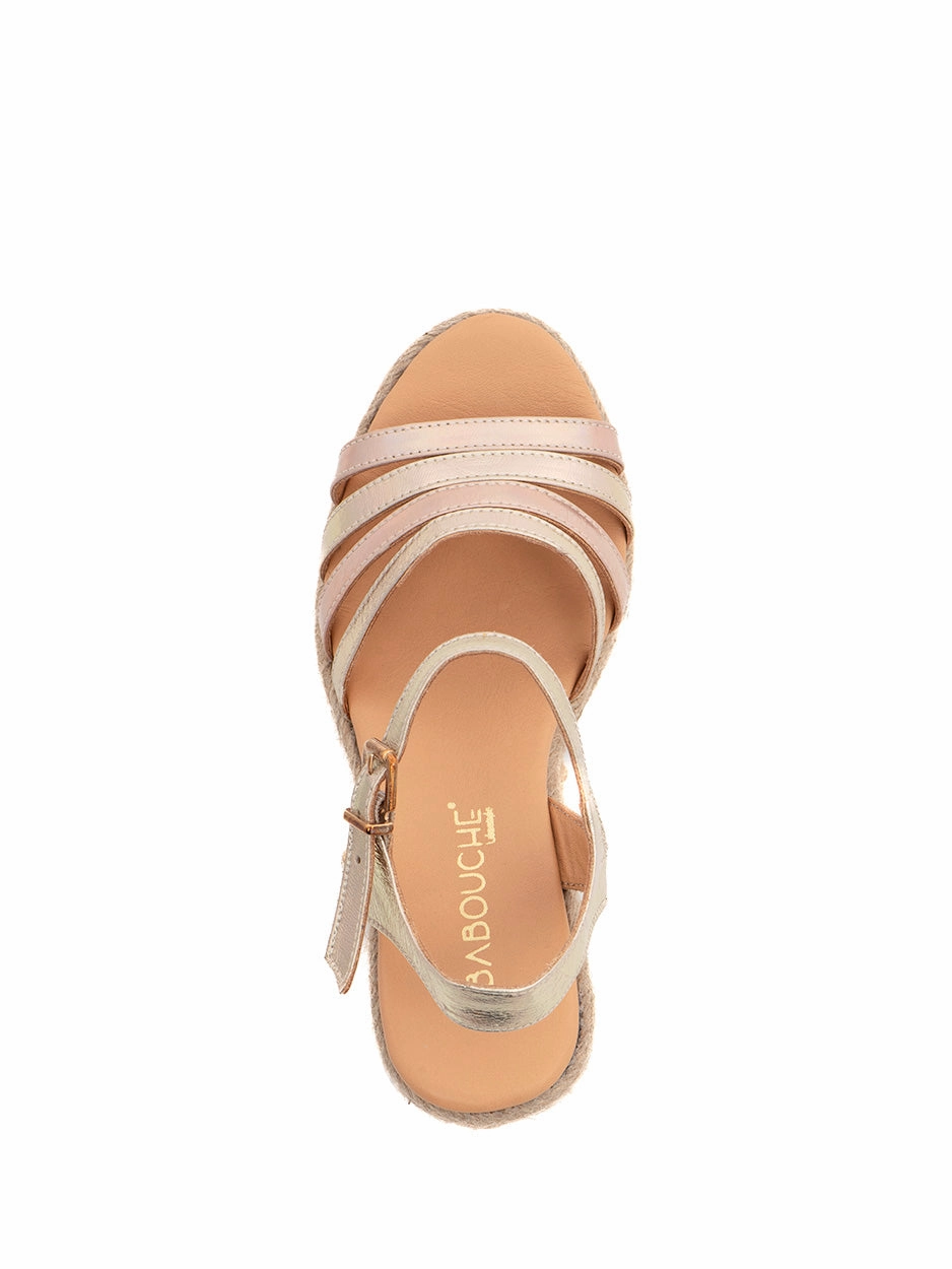 Lillesand Sandalen Maddi | Espadrilles Sleehak Goud/Nude