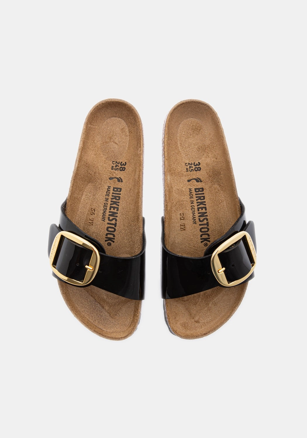 Madrid Big Buckle BF patent black Sandalen Deezee