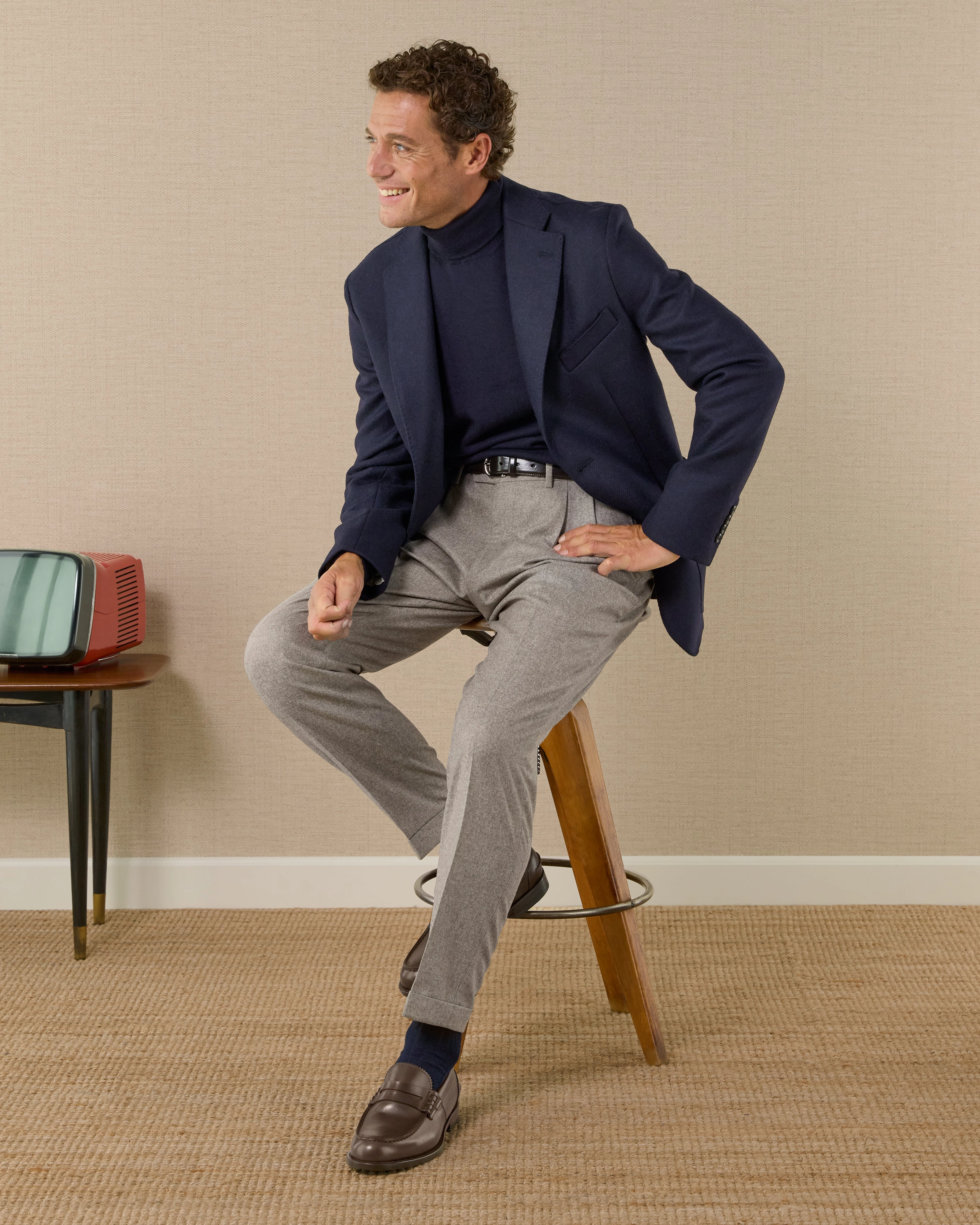 Maester Grey Suede Penny Loafers