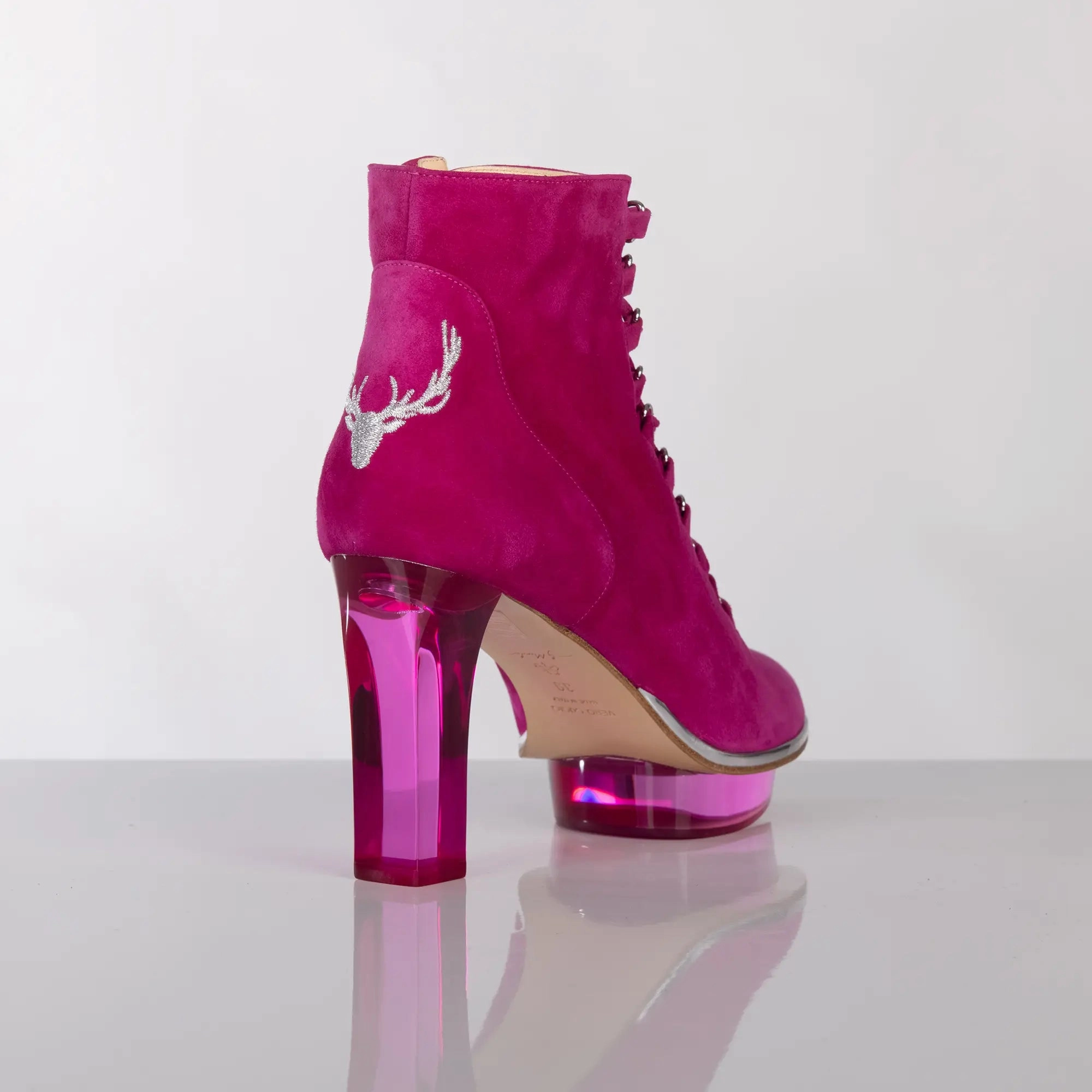 MAGENTAS Peeptoes Stiefeletten Dirndlschuhe pink Ankle Boots Business Pants