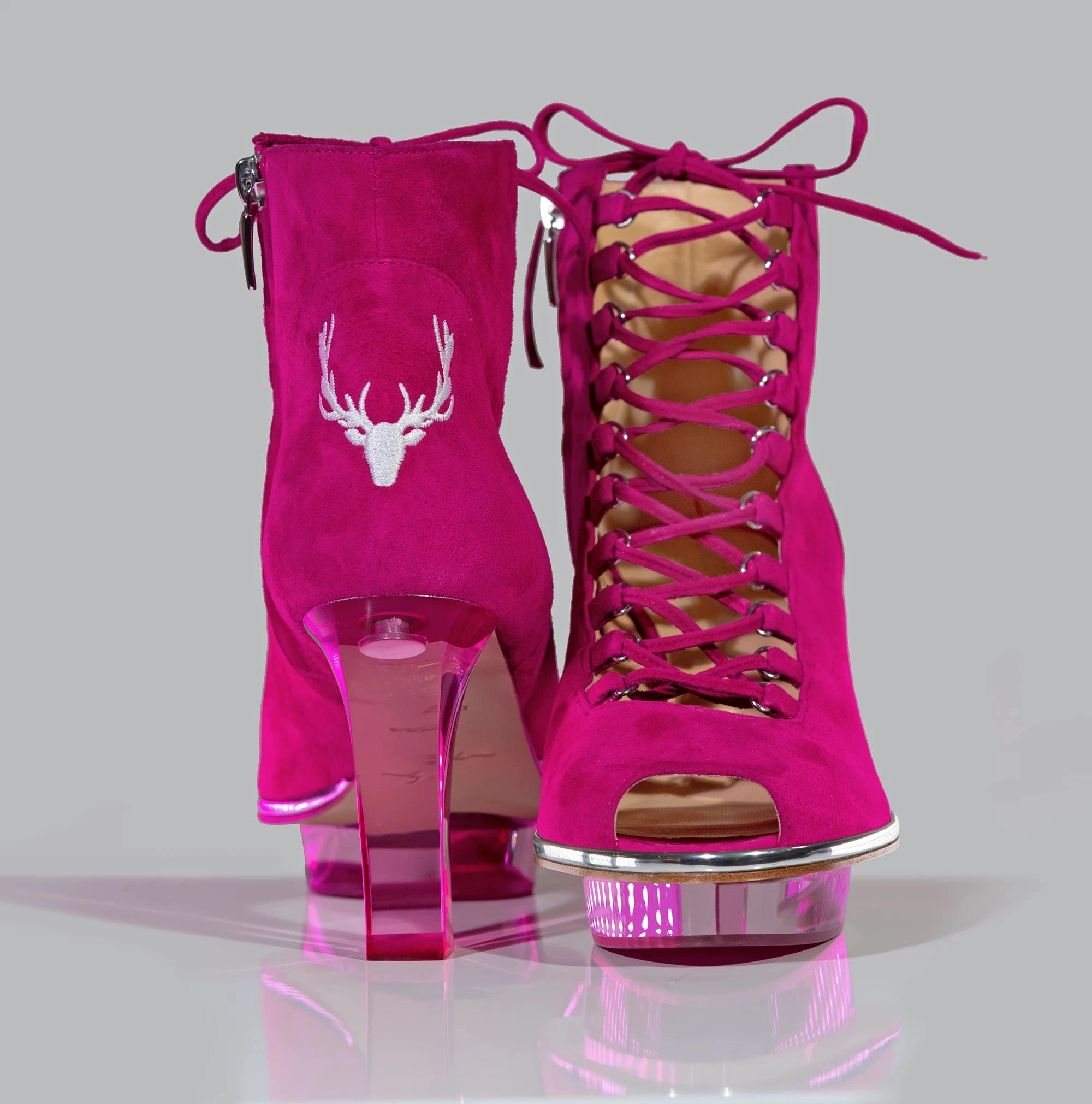 Burgundy Block Heel Ankle Boots MAGENTAS Peeptoes Stiefeletten Dirndlschuhe pink