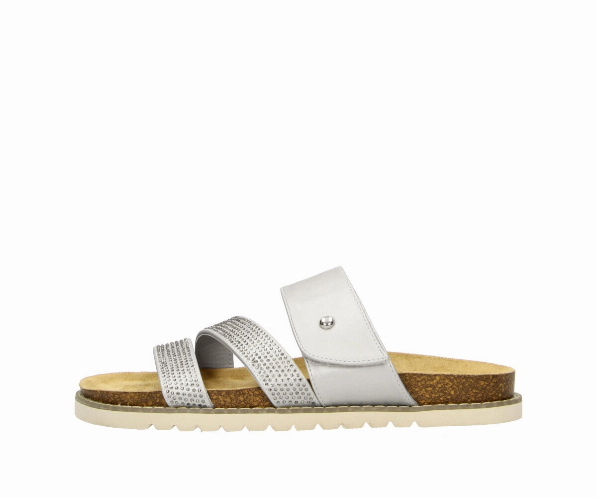 Rutschen In Sandalen Verhindern Marie in silber - Damen Kork - Sandalen