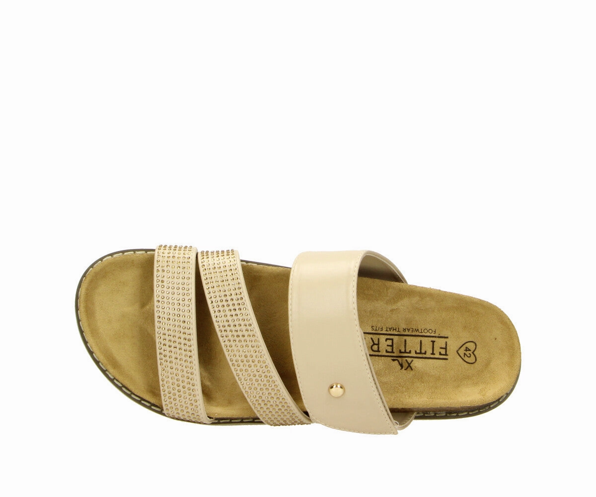 Marie in Taupe - Damen Kork - Sandalen Vegane Sandalen Mit Fußbett